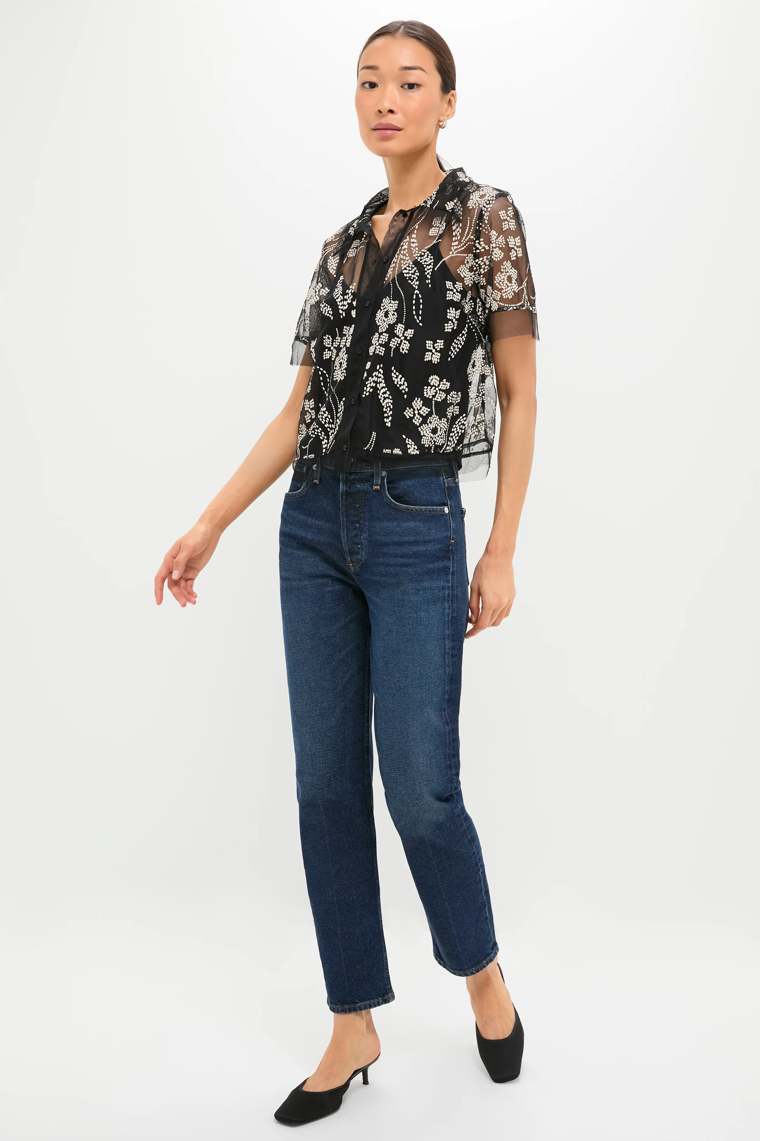 Brocade Floral The Cotillion Top - Image 6