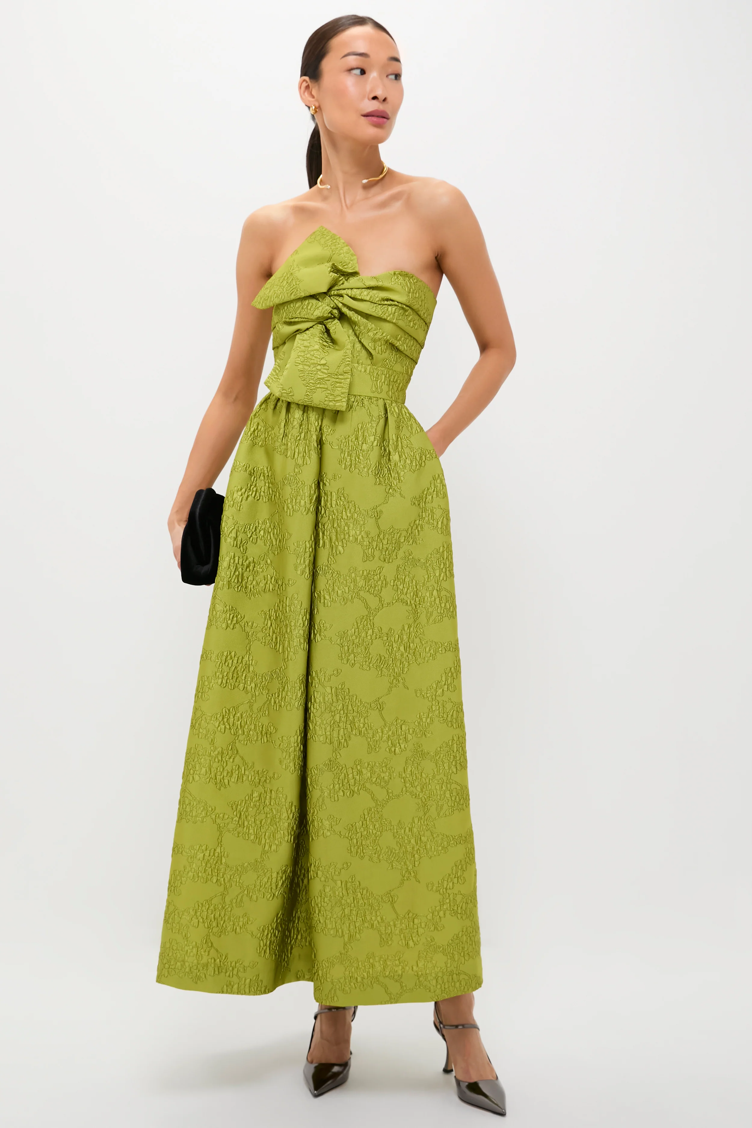 Brocade Metallic Strapless Kathleen Gown - Image 2
