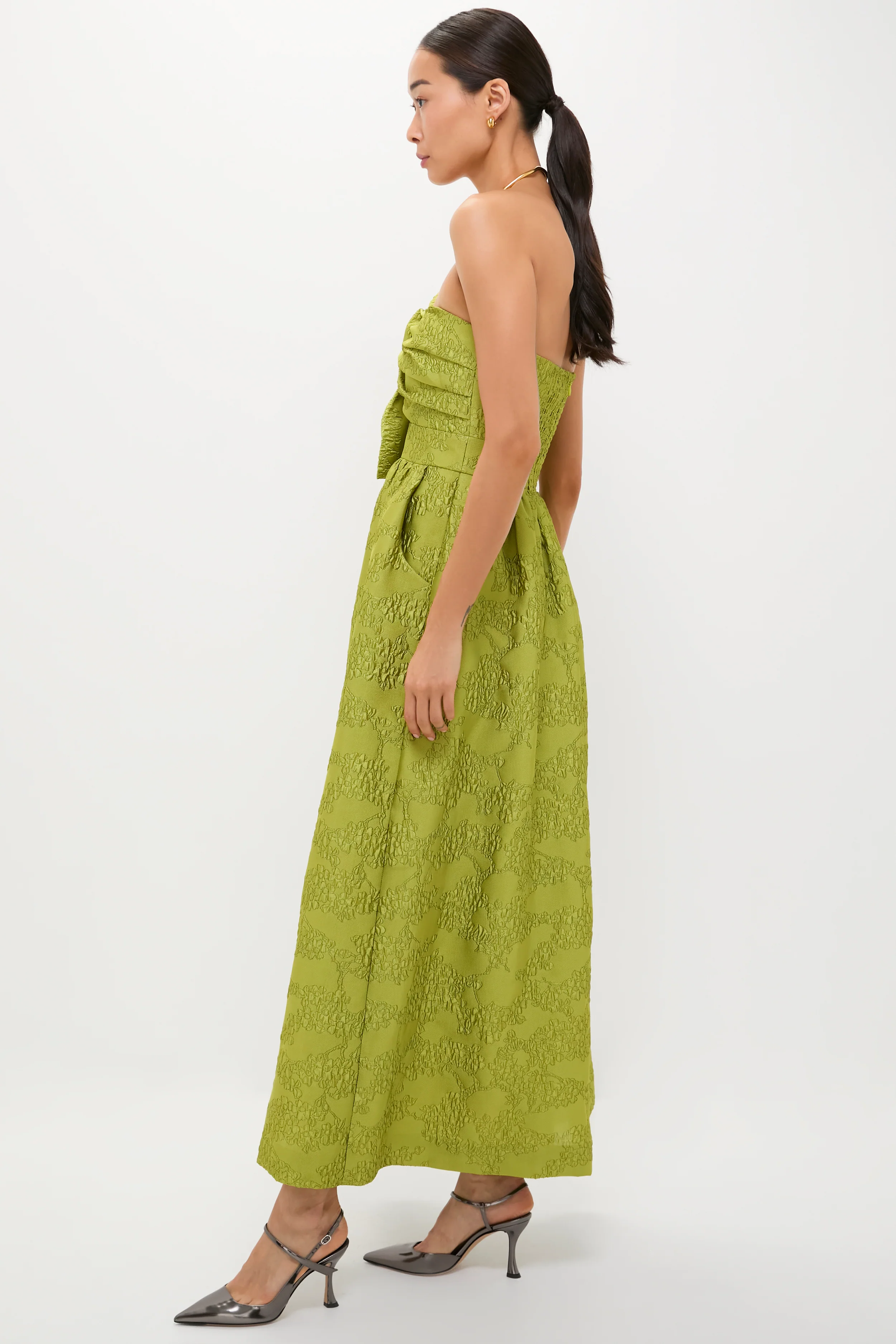 Brocade Metallic Strapless Kathleen Gown - Image 3