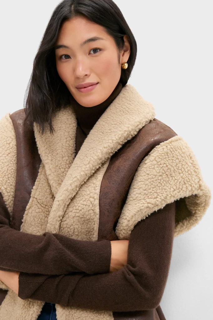 Brown Ace Faux Shearing Vest - Image 5