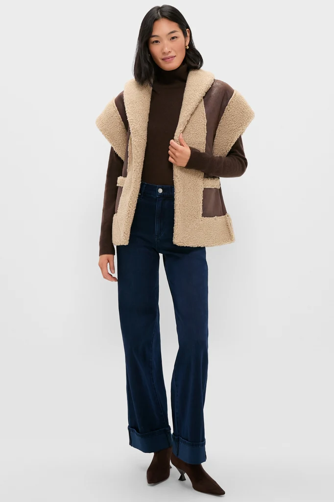 Brown Ace Faux Shearing Vest - Image 6