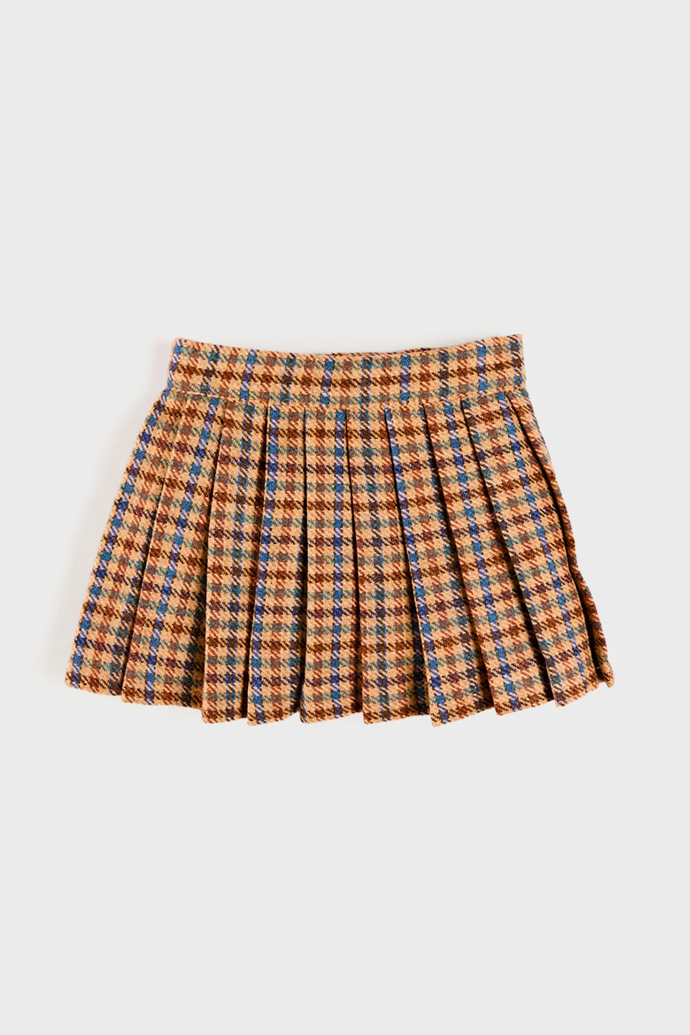 Tweed Buckled Kilt in Brown and Blue - Image 3