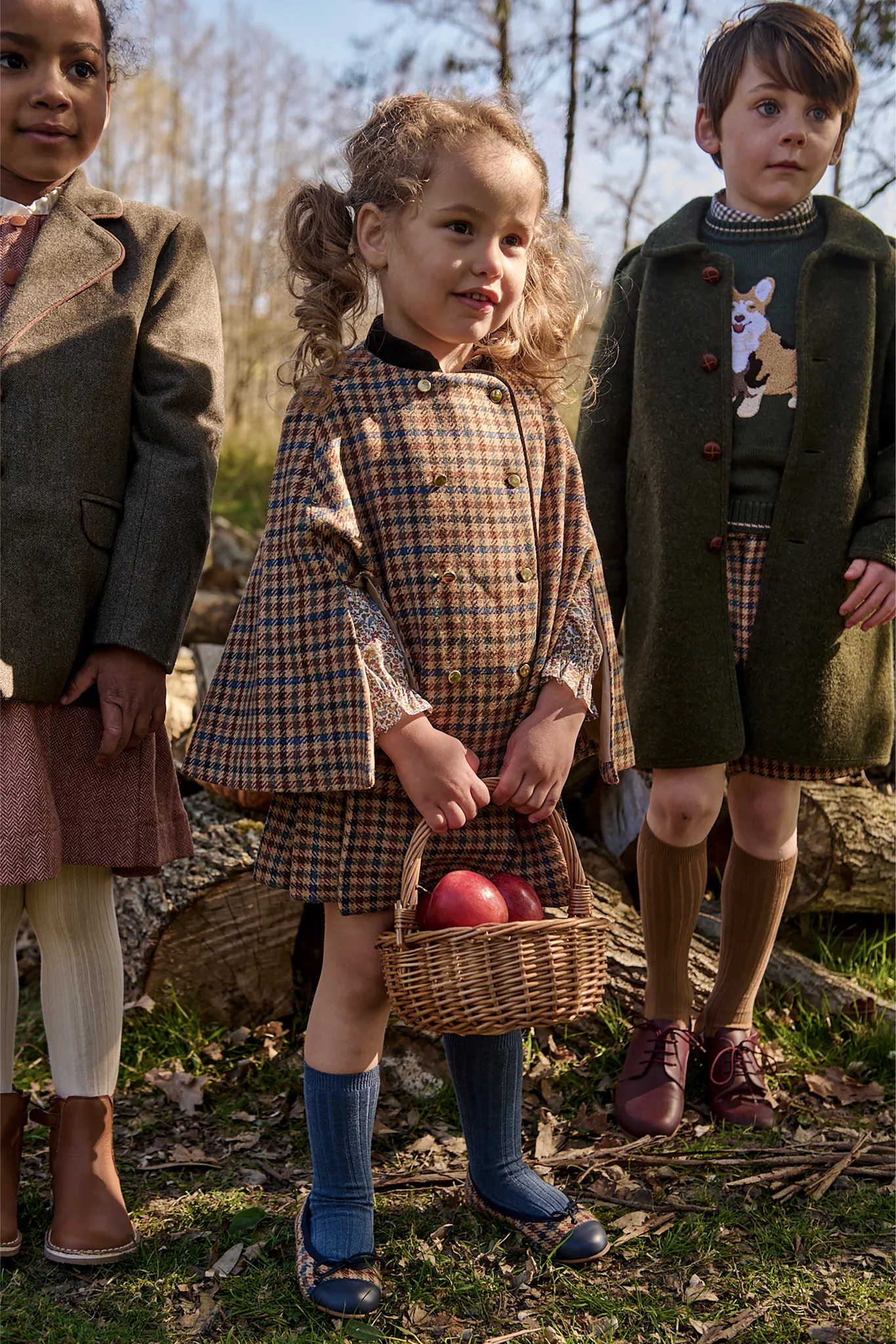 Tweed Buckled Kilt in Brown and Blue - Image 4
