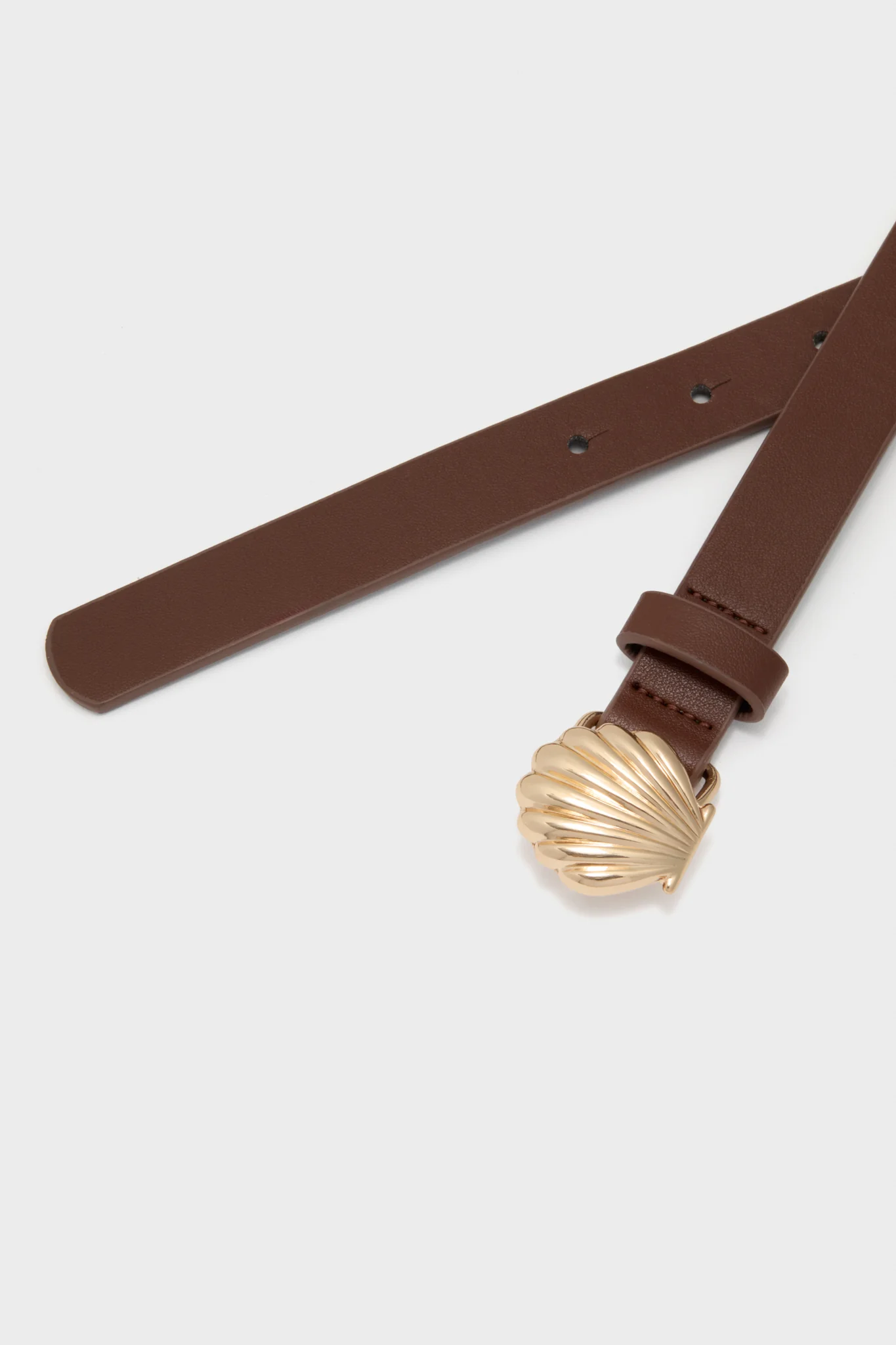 Brown and Gold Shell Buckle Belt - Image 2