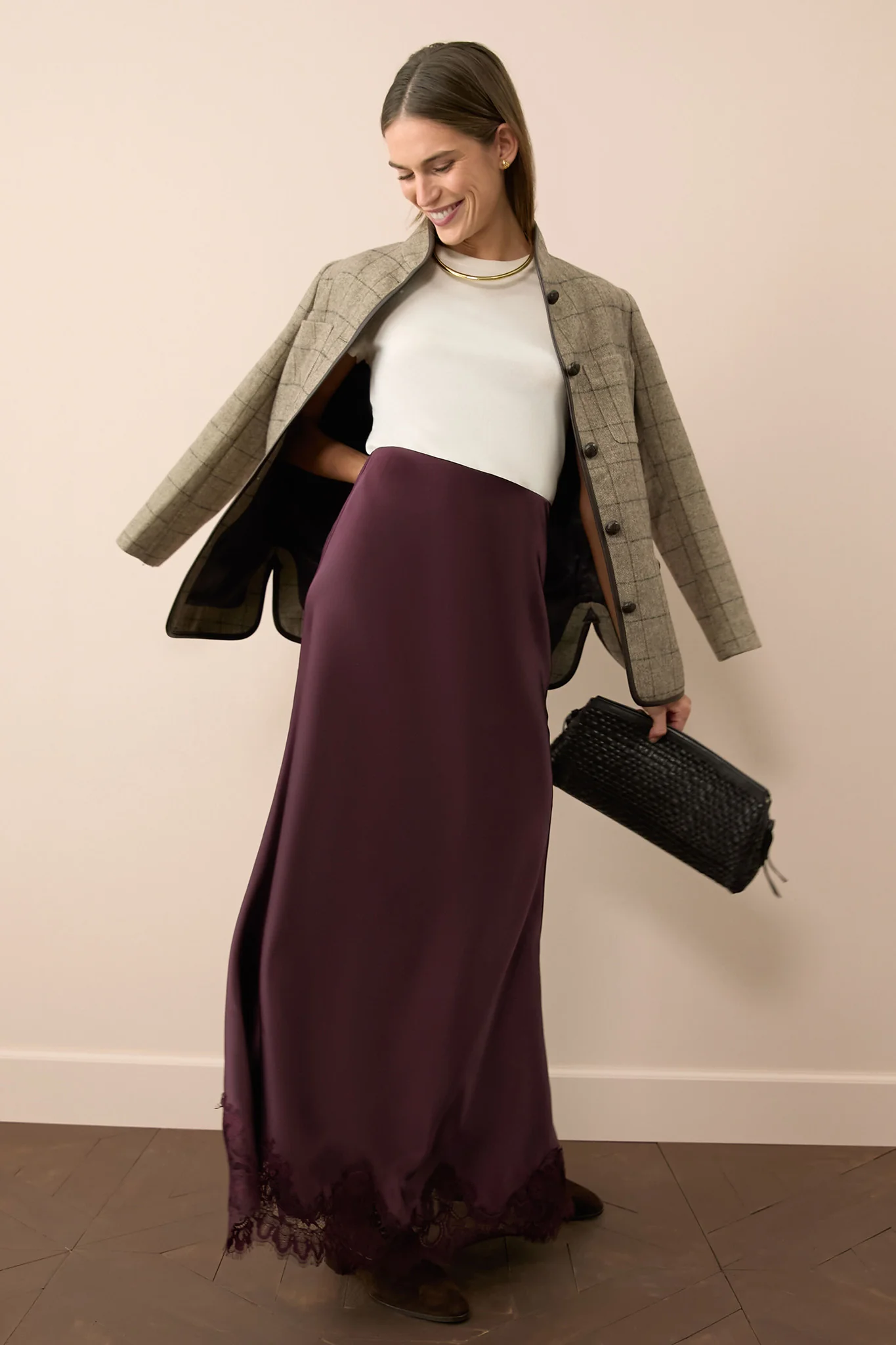 Brown Check Plaid Wool Dalton Jacket - Image 9