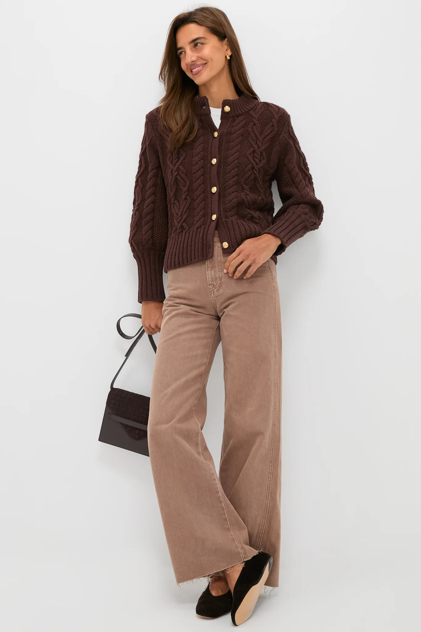 Brown Cotton Colette Cardigan - Image 2