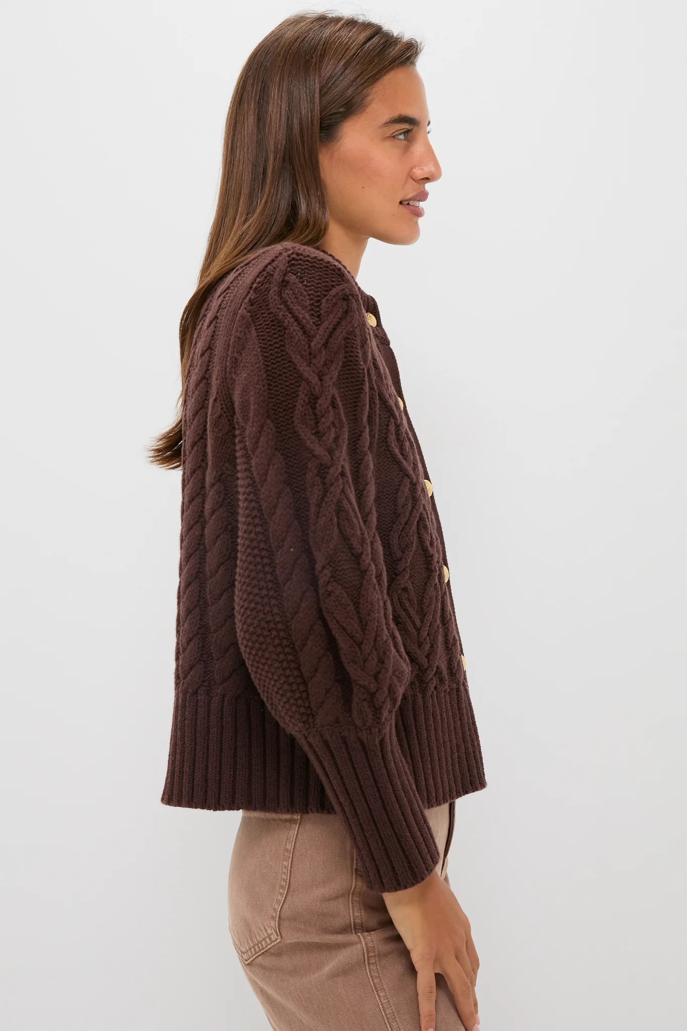 Brown Cotton Colette Cardigan - Image 3