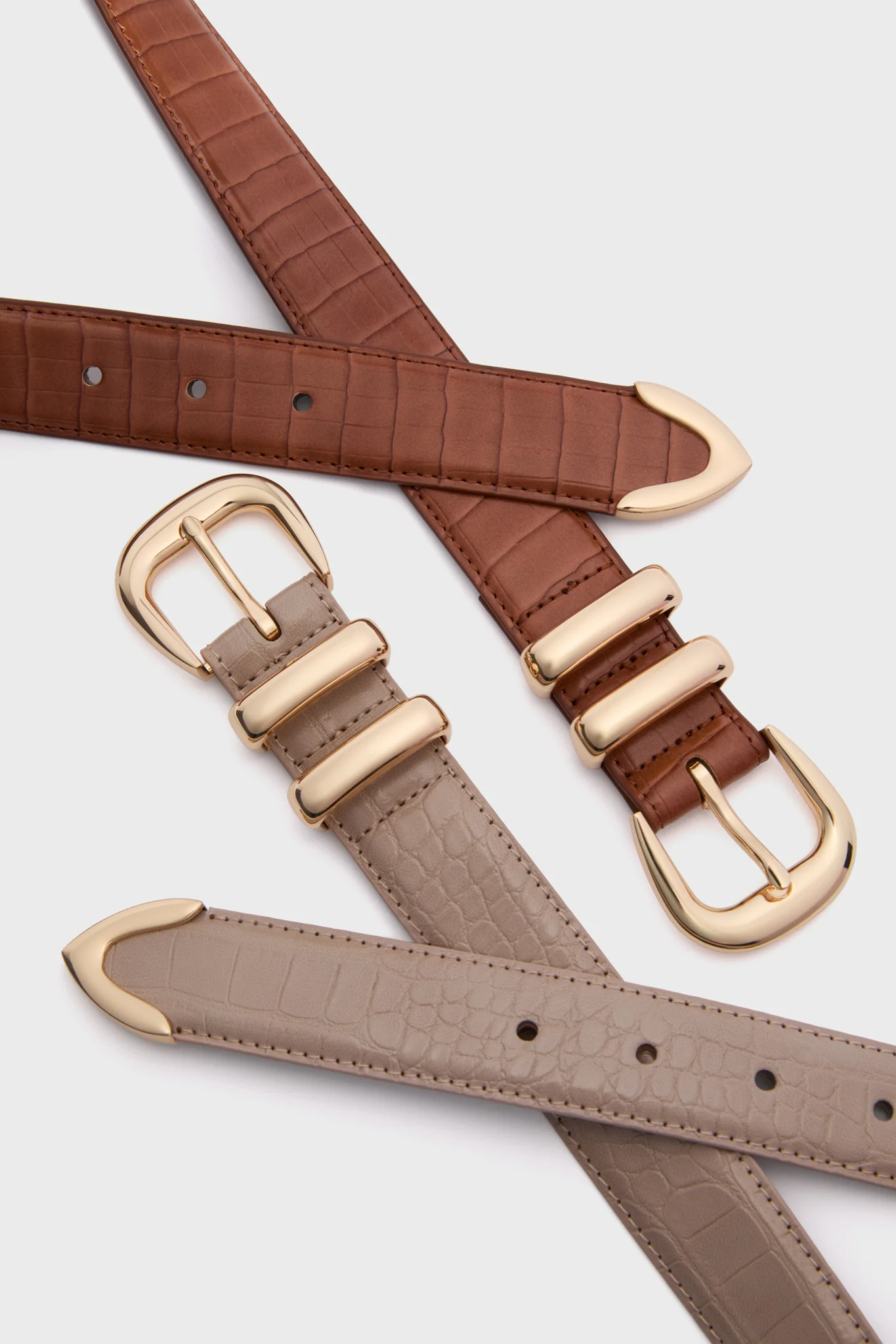 Brown Croc-Embossed Western Belt - Image 4