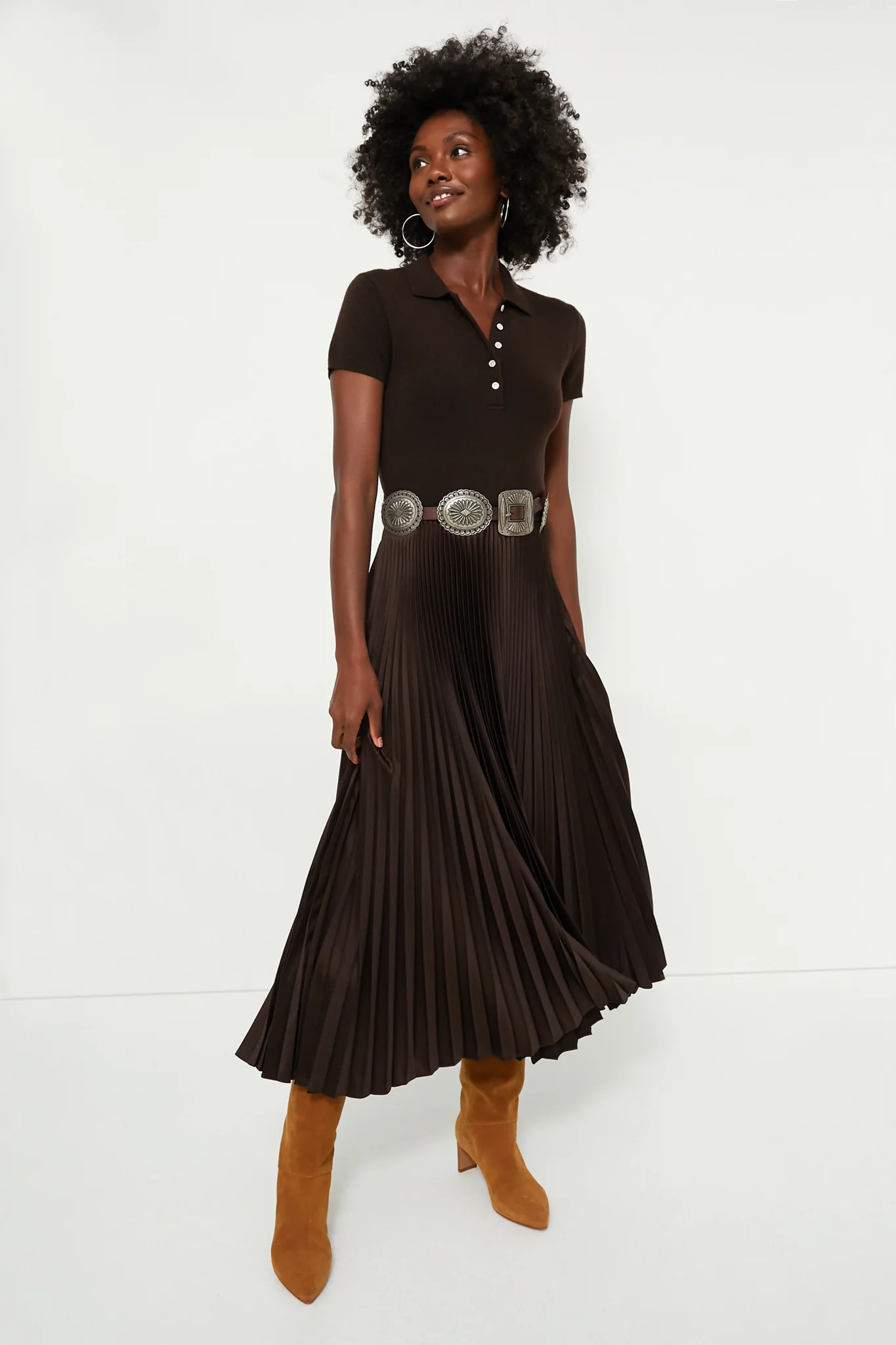 Brown Distressed Leather Belt - Image 3