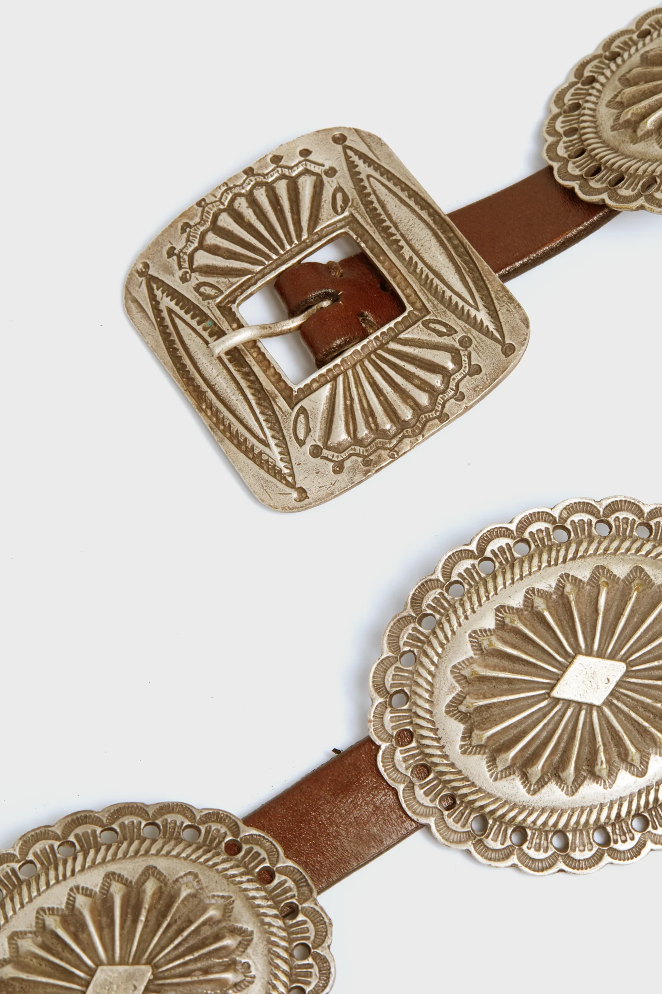 Brown Distressed Leather Belt - Image 4