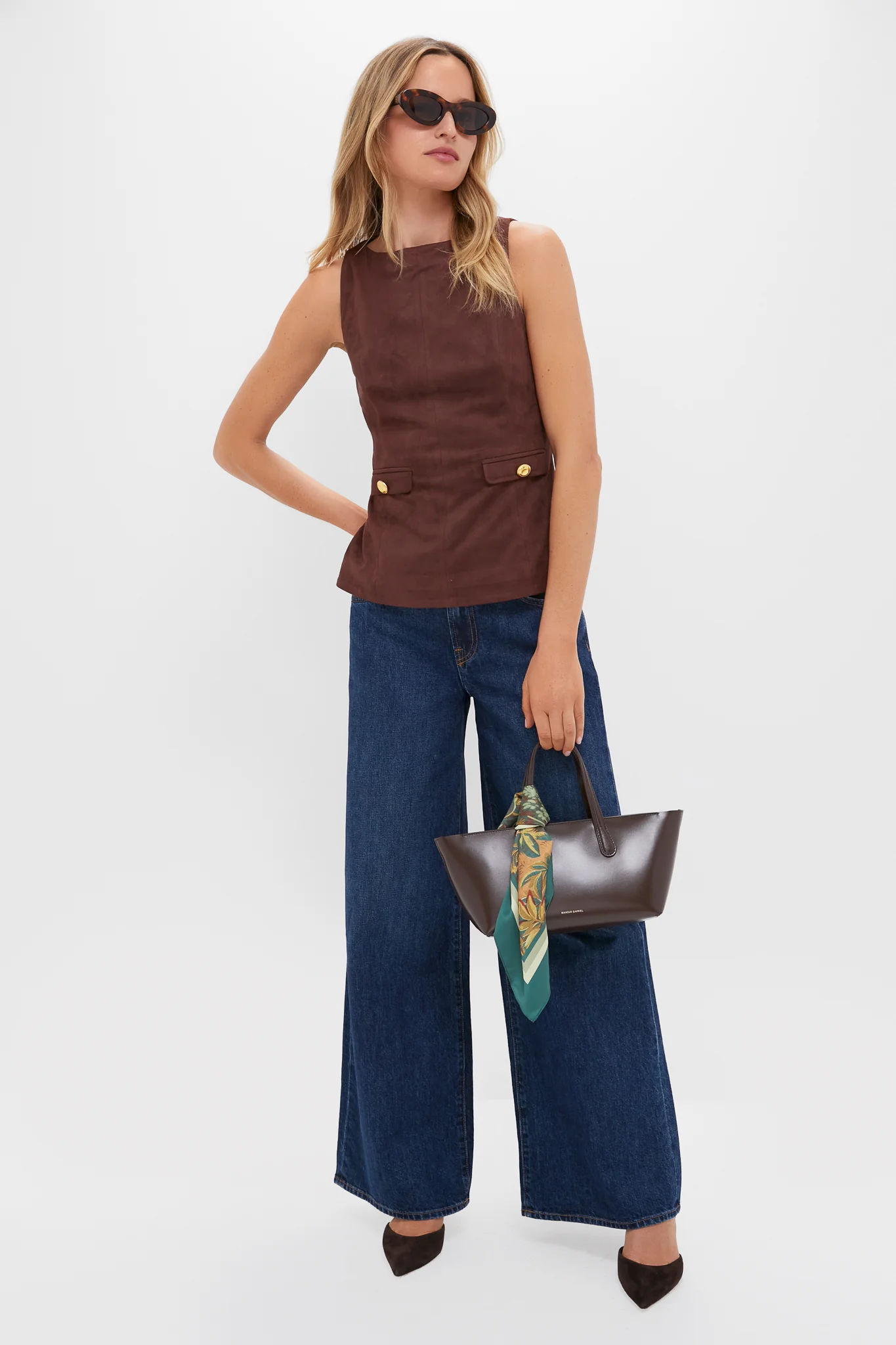 Brown Faux Suede Franz Top - Image 2