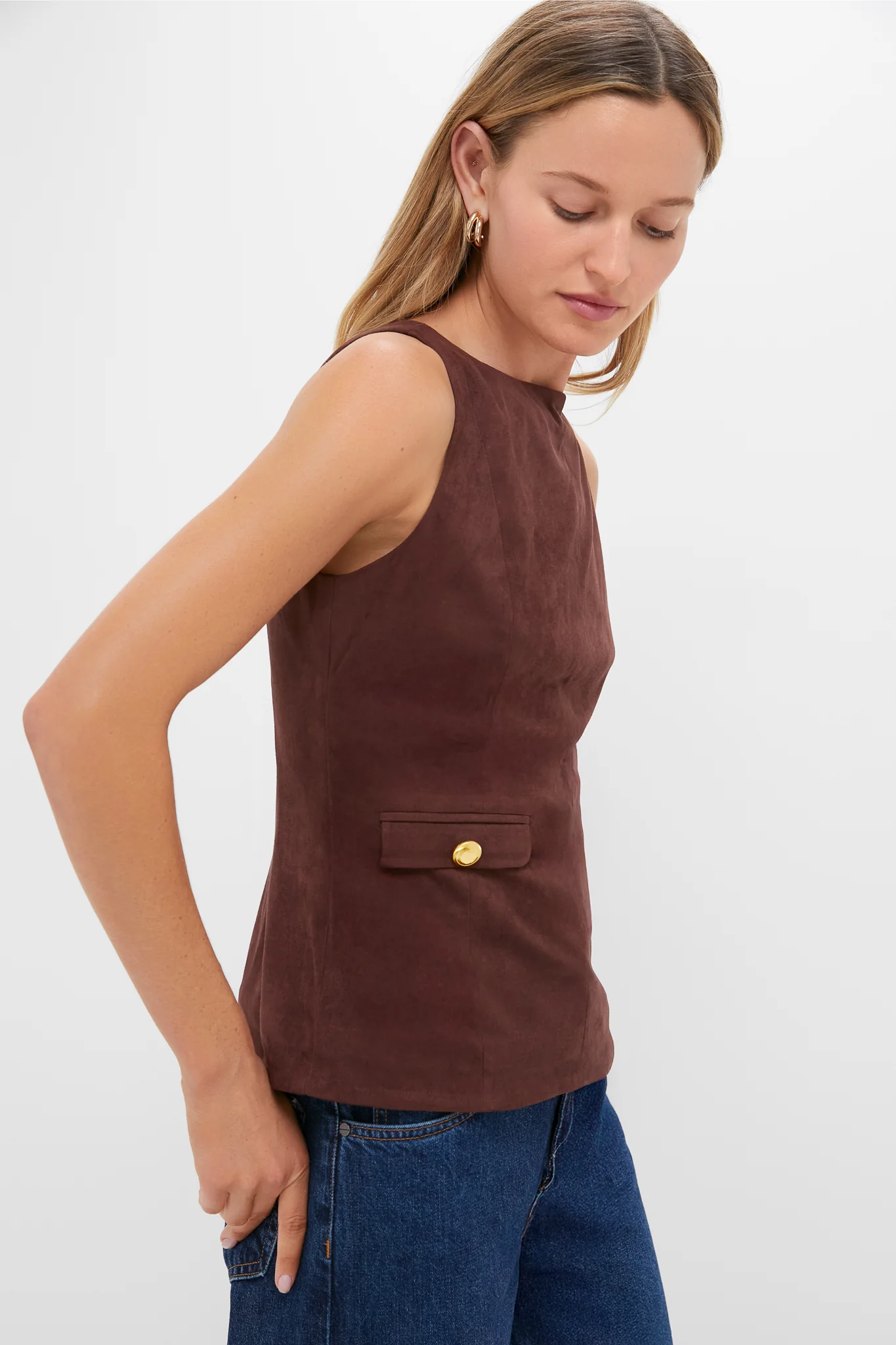 Brown Faux Suede Franz Top - Image 3