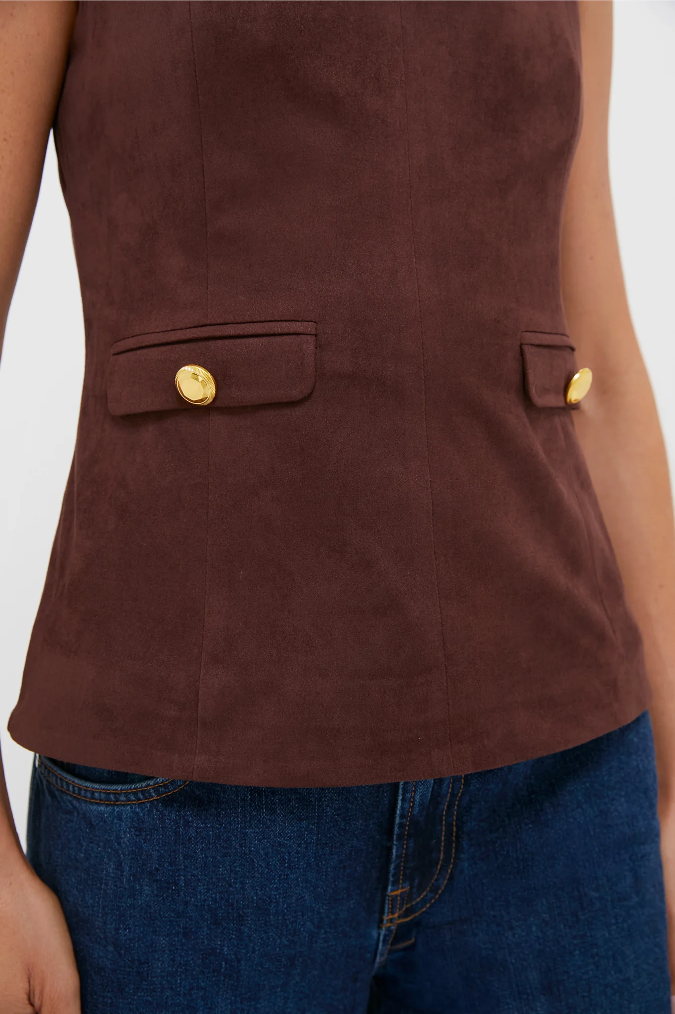 Brown Faux Suede Franz Top - Image 5