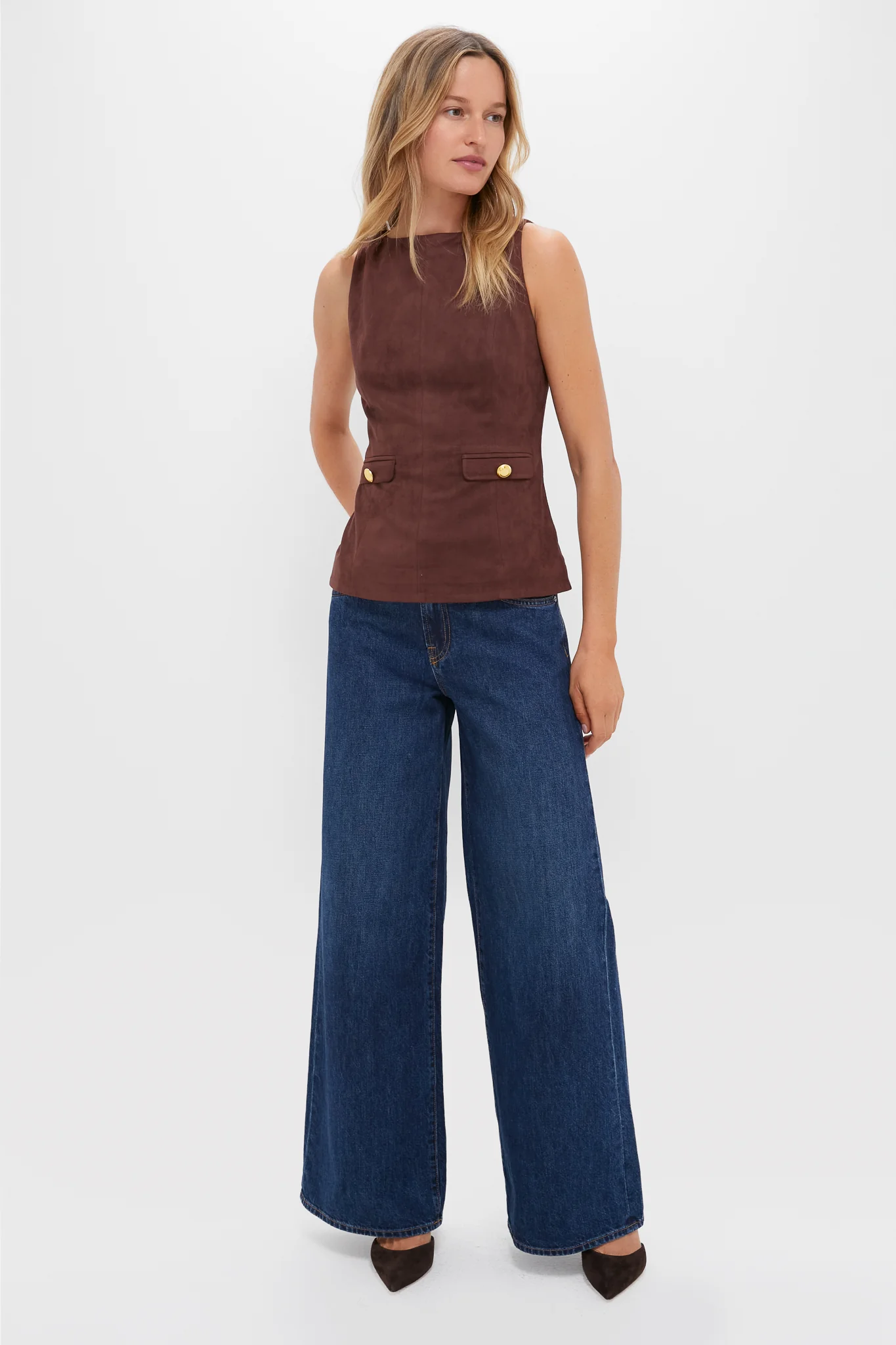 Brown Faux Suede Franz Top - Image 6