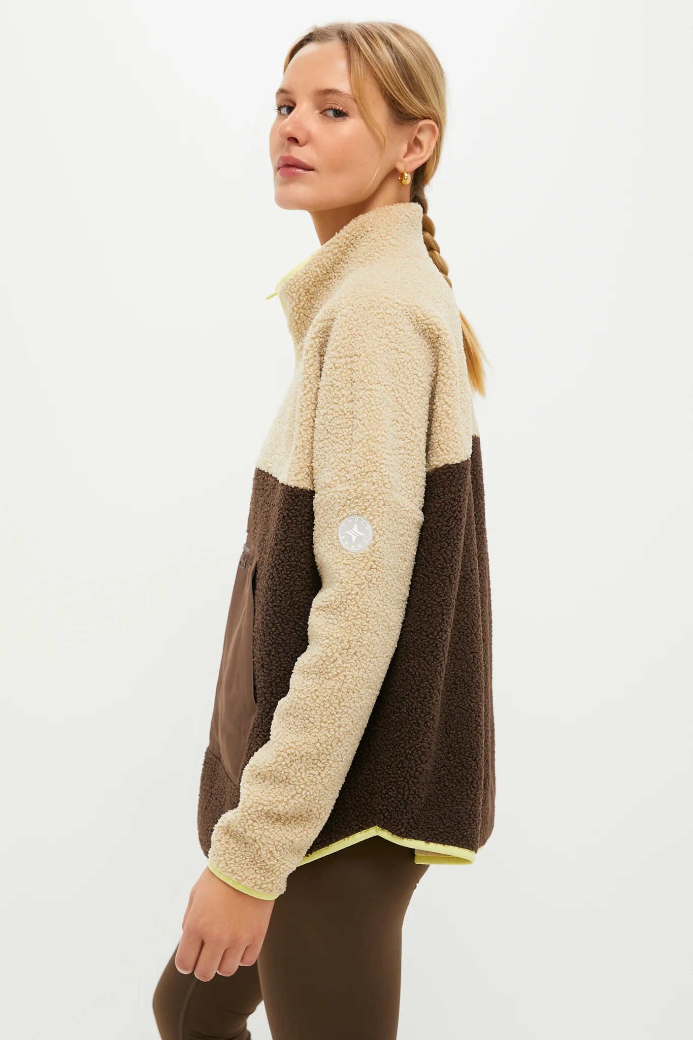 Brown Fleece Cady Quarter Zip - Image 3