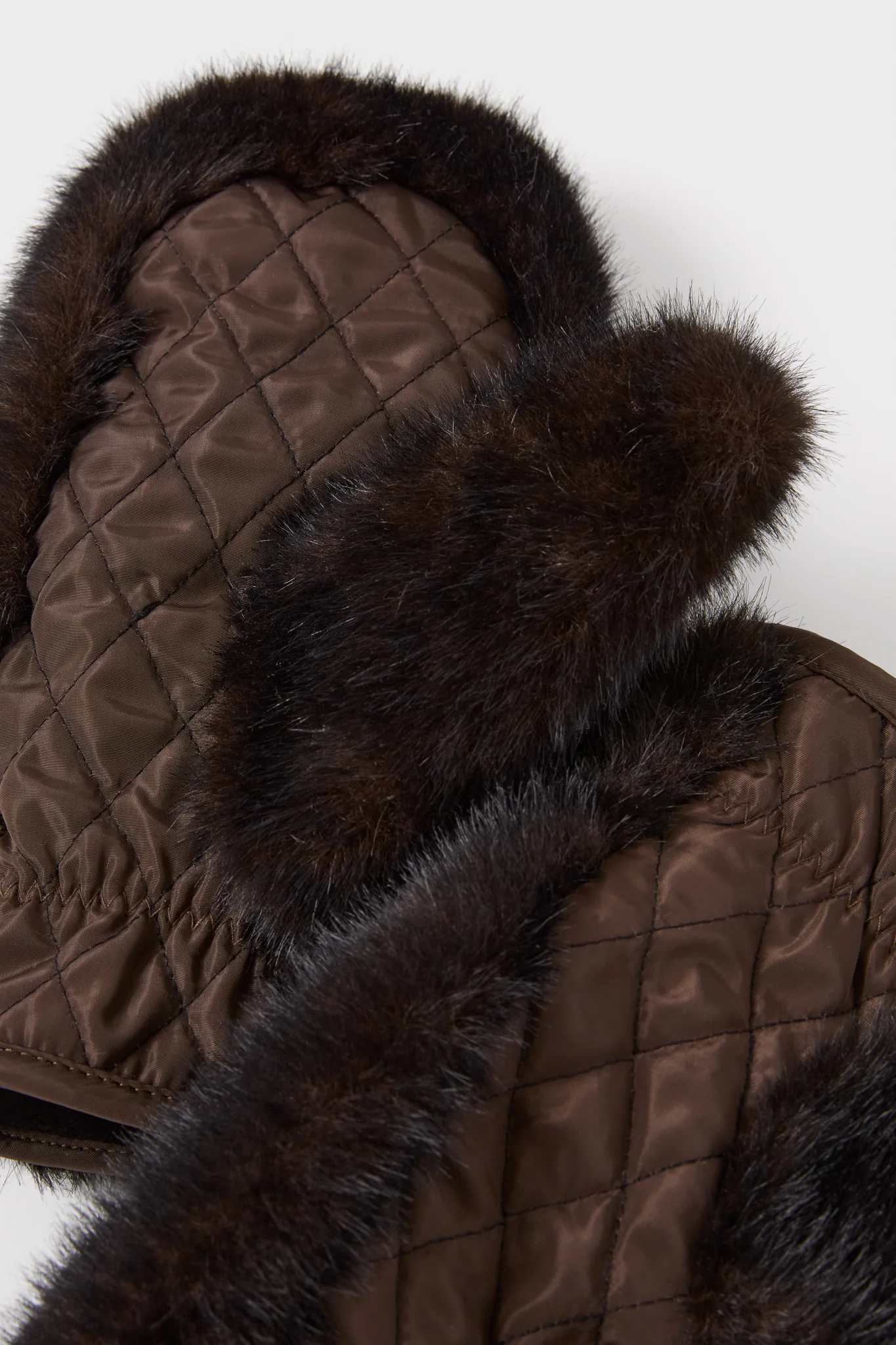 Brown Fur Mittens - Image 4