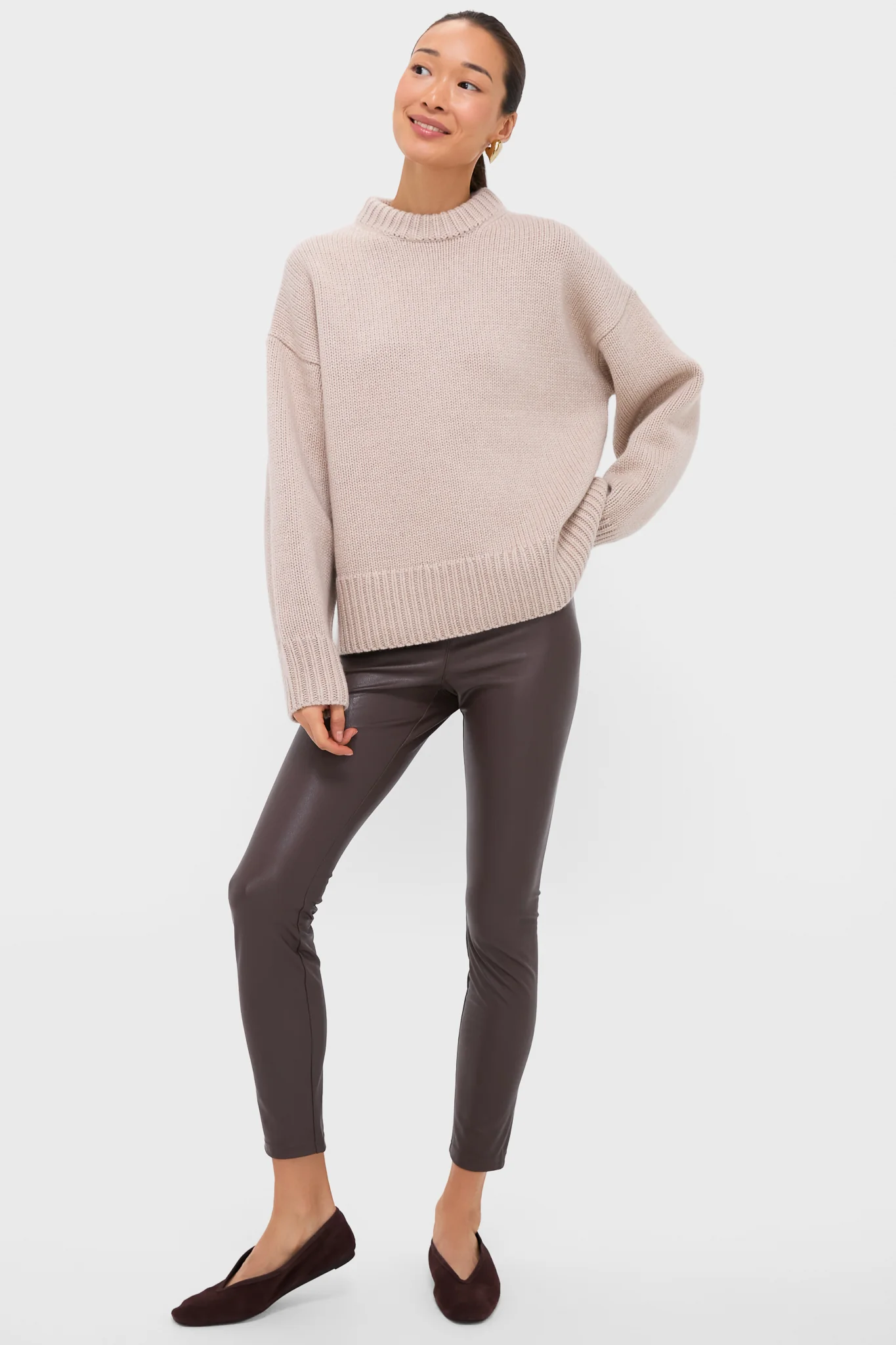 Brown Leather Leggings - Image 6