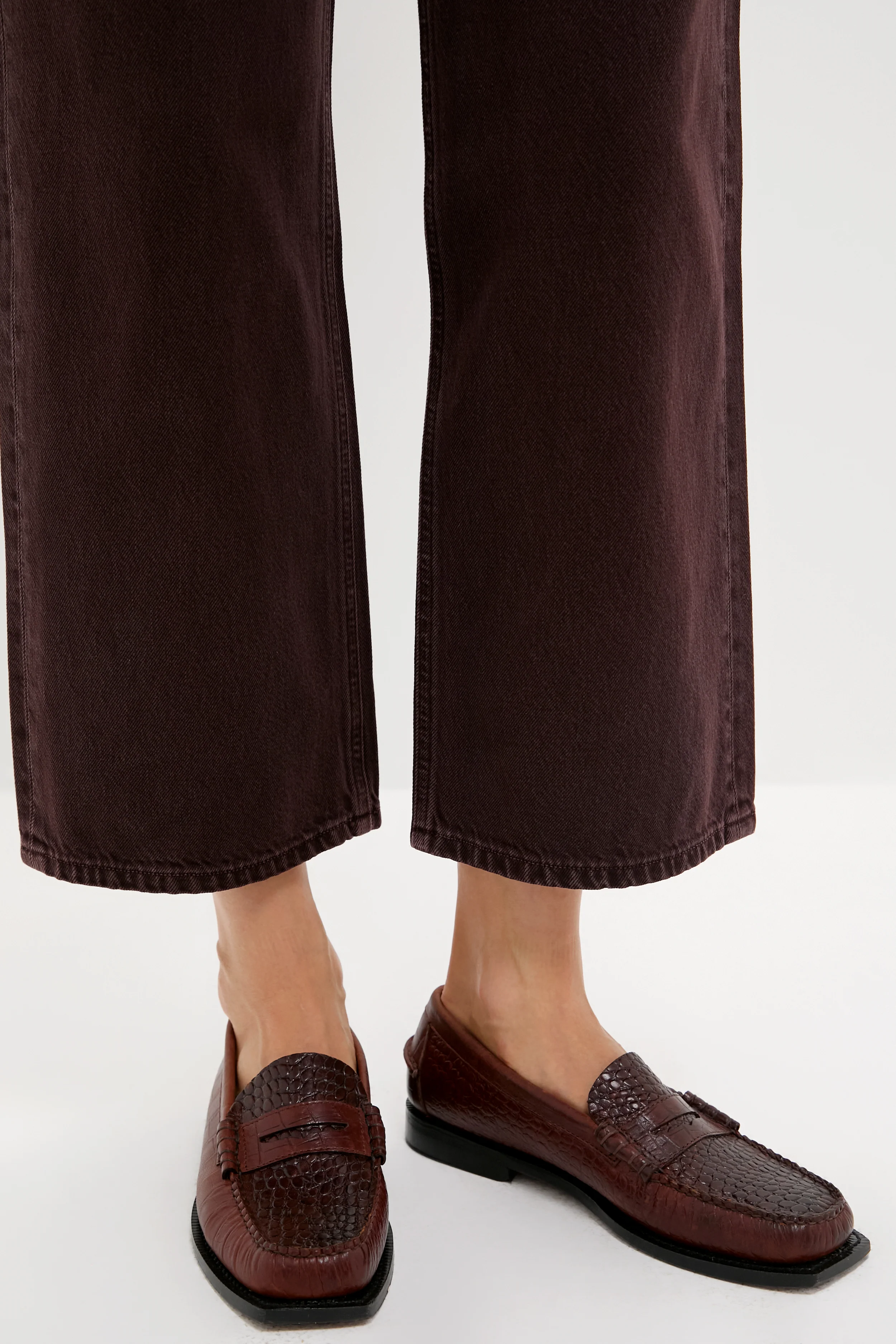 Brown Madison Crocodile Loafers - Image 2
