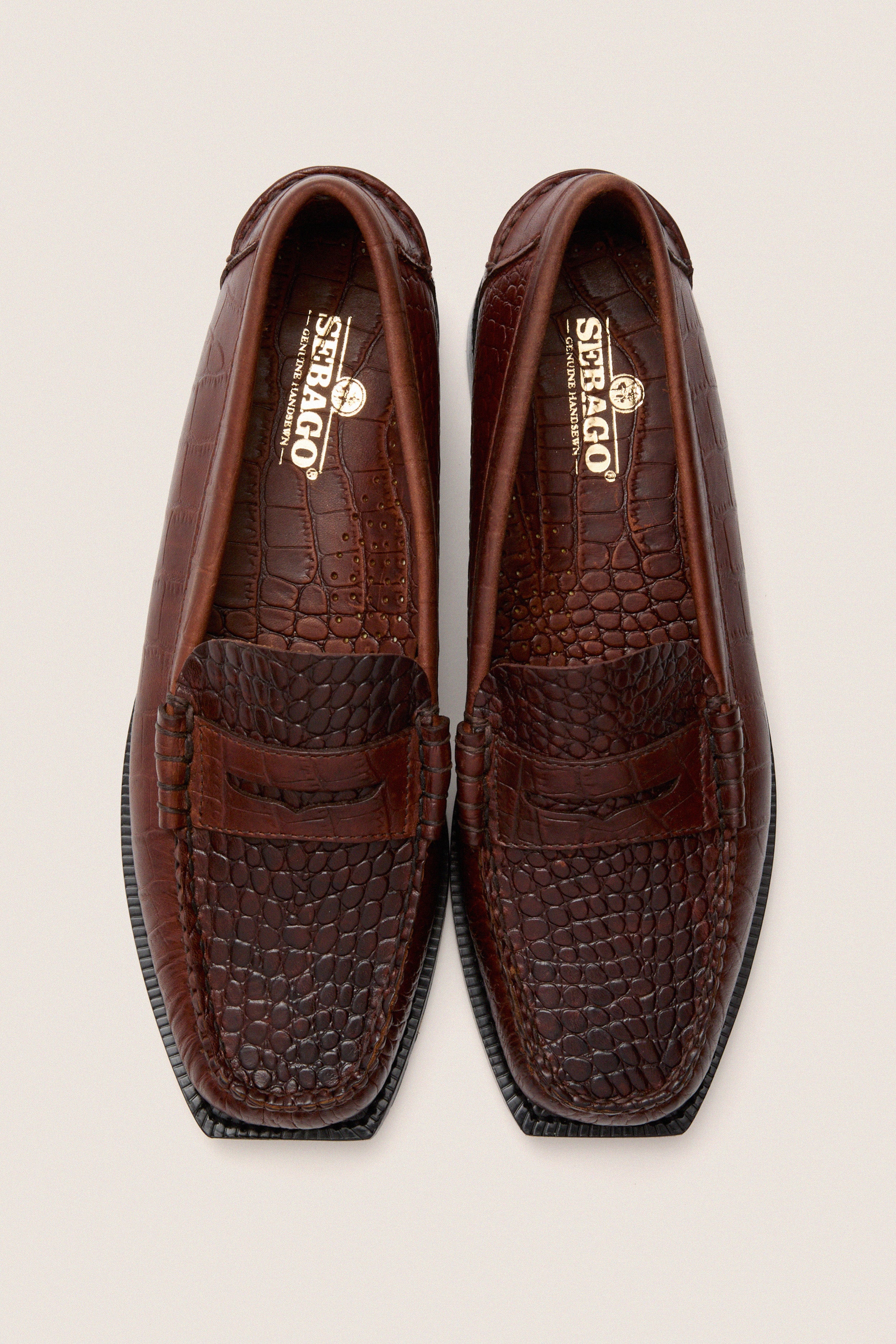Brown Madison Crocodile Loafers - Image 5