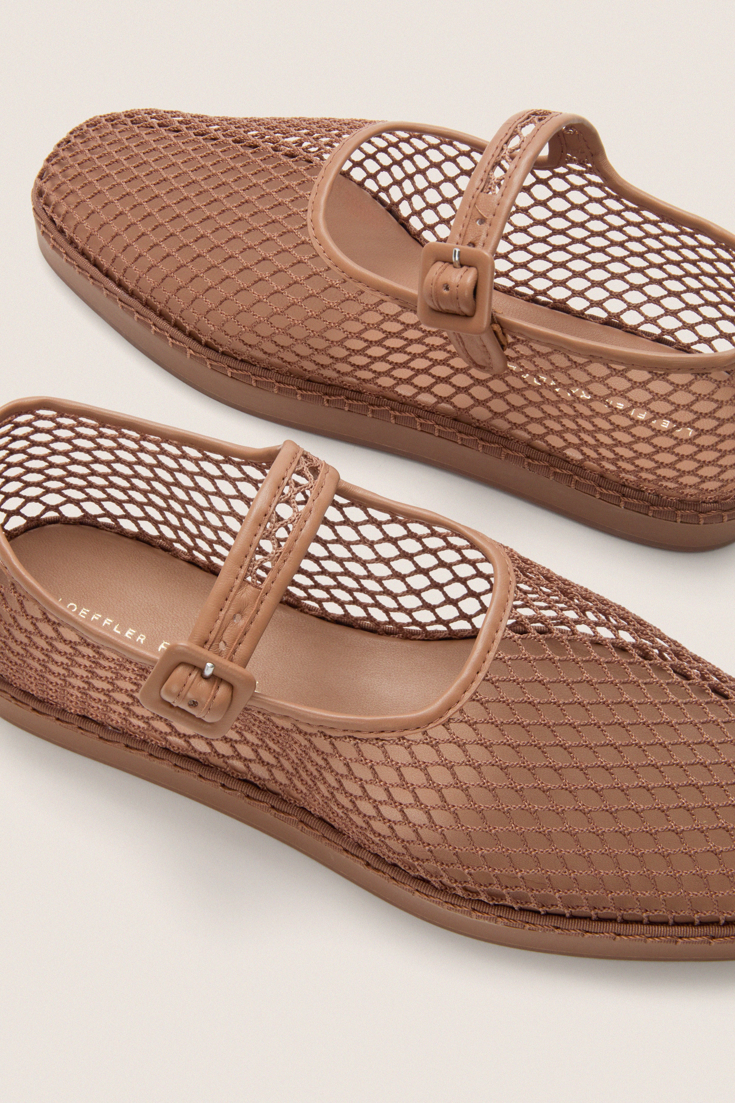 Brown Netted Mesh Rita Mary Janes - Image 5