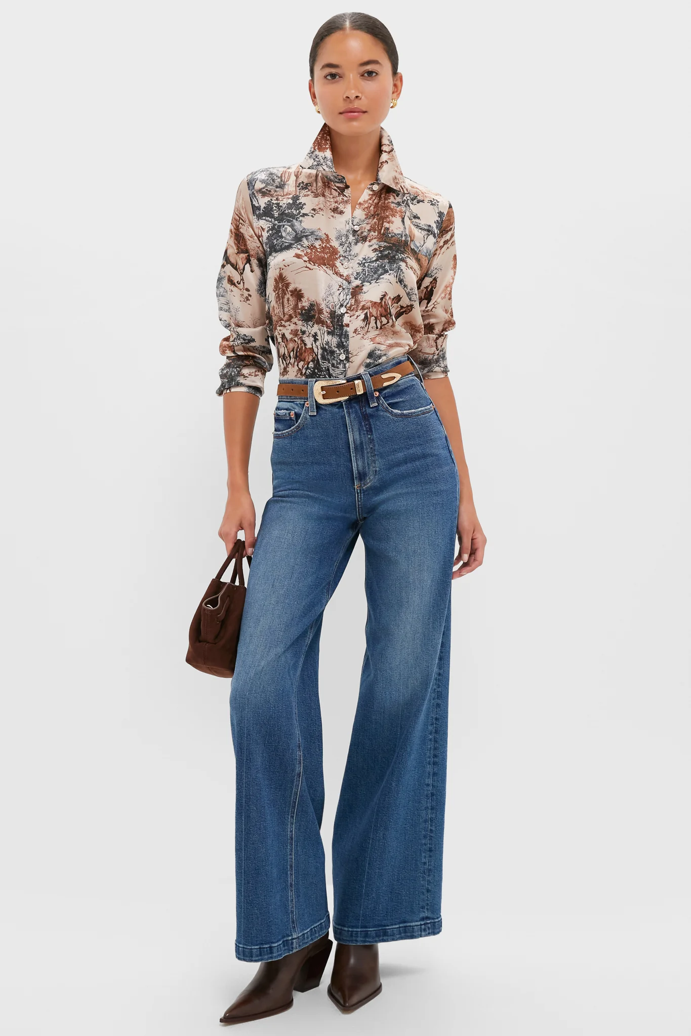 Brown Suede and Gold Phoenix Belt - Image 3