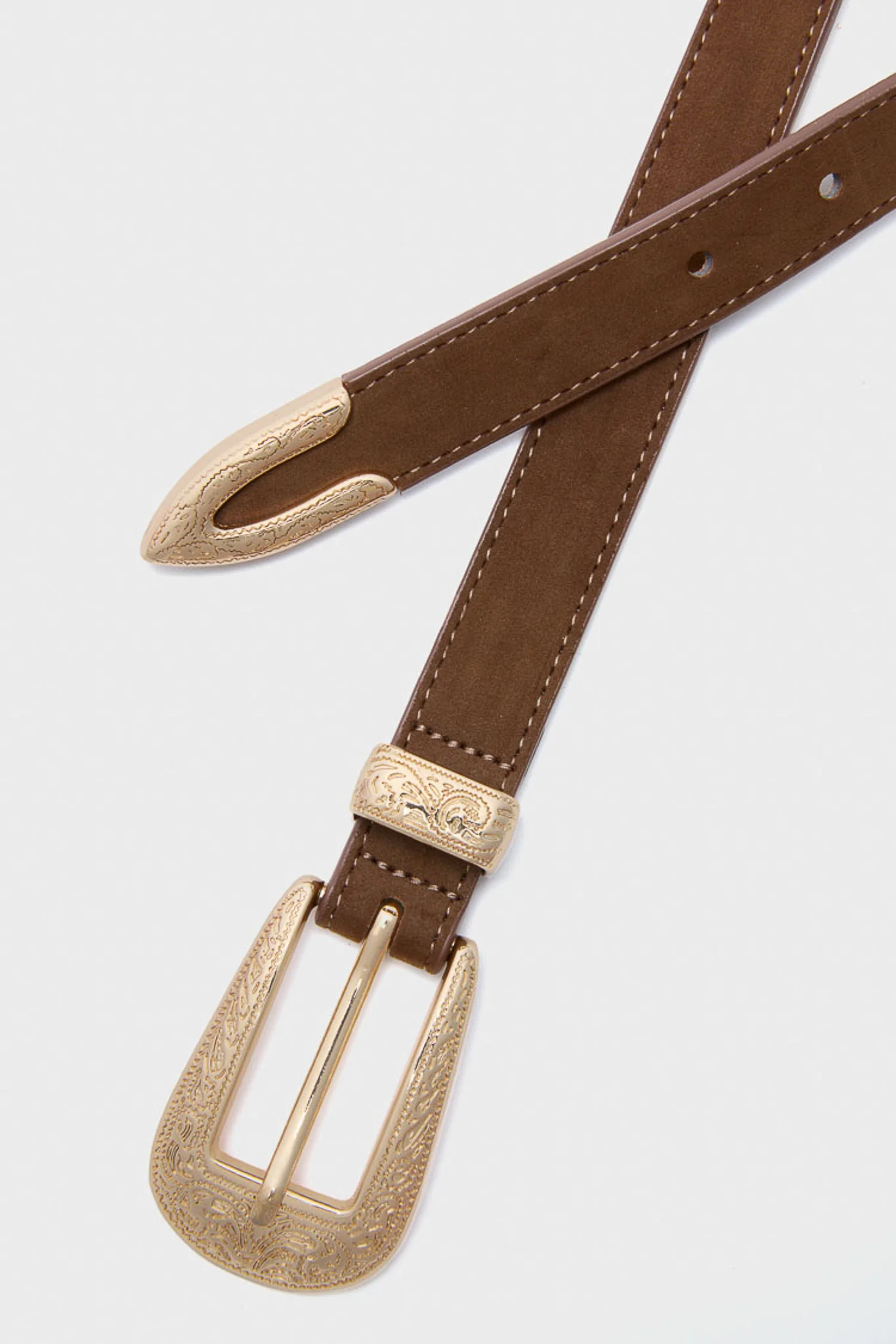 Brown Suede and Gold Phoenix Belt - Image 4