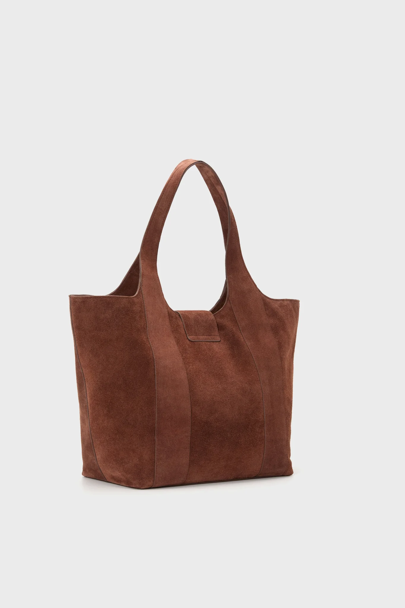 Brown Suede Large Market Tote - Image 4