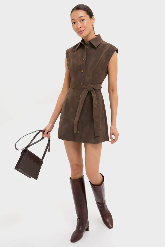 Brown Suede Miller Mini Dress - Image 2
