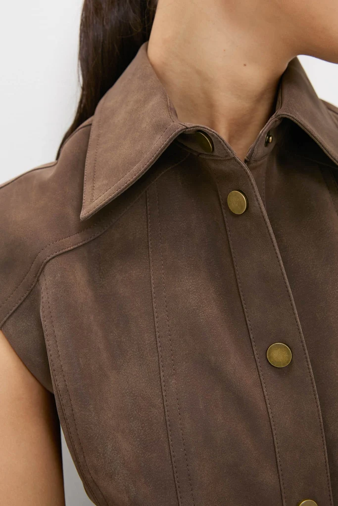 Brown Suede Miller Mini Dress - Image 5