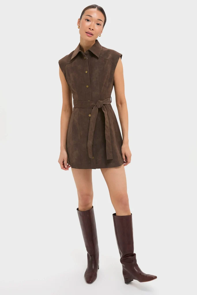 Brown Suede Miller Mini Dress - Image 6