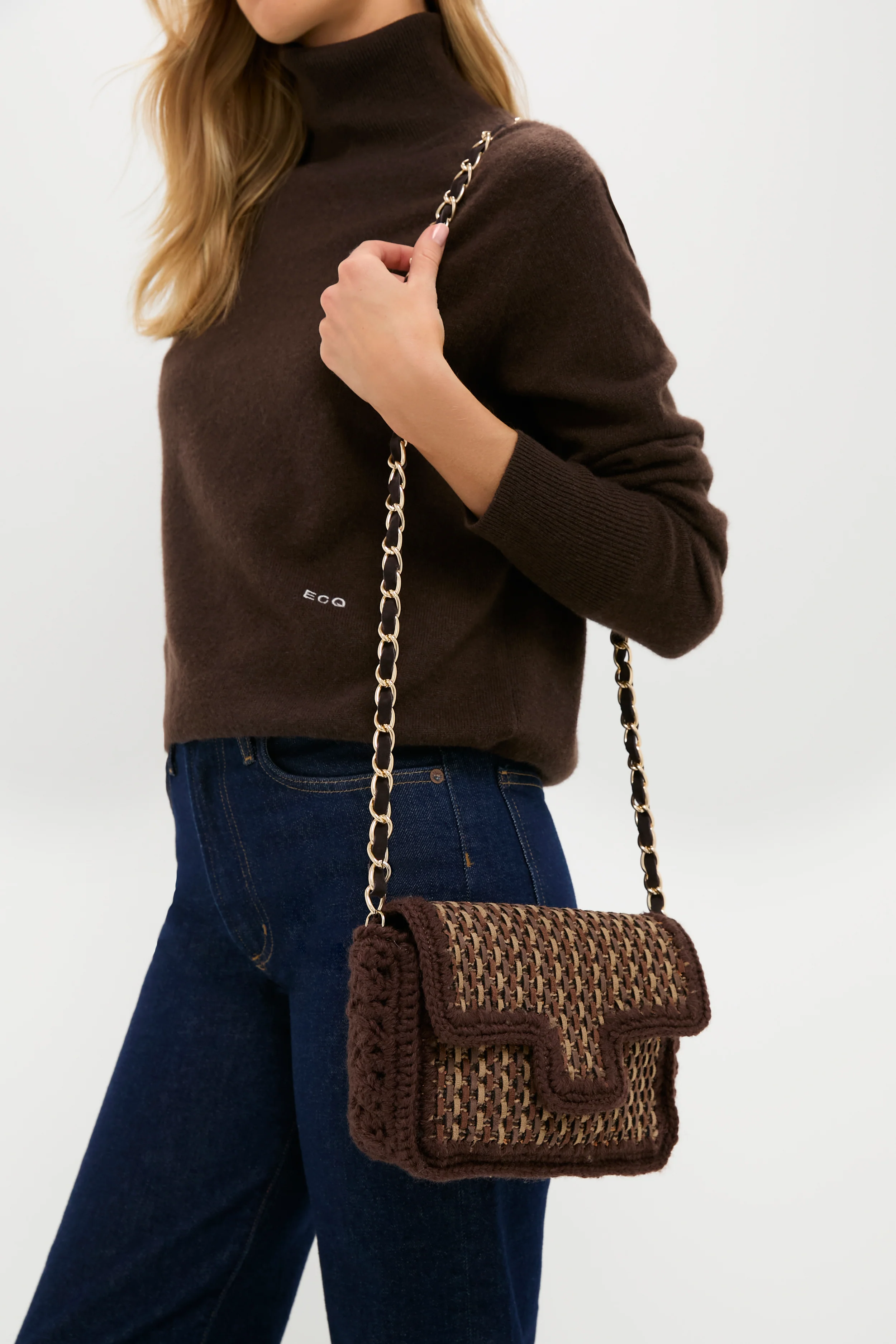 Brown Woven Crossbody - Image 2