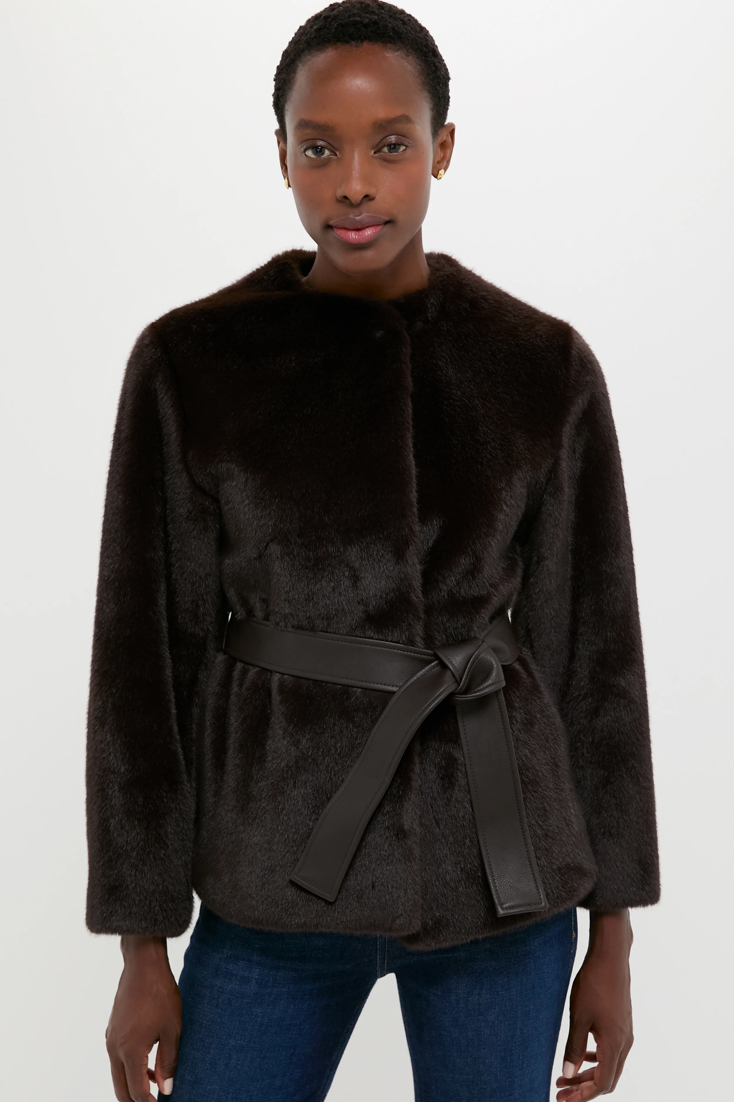 Brun Fabu Fur Wrap Coat