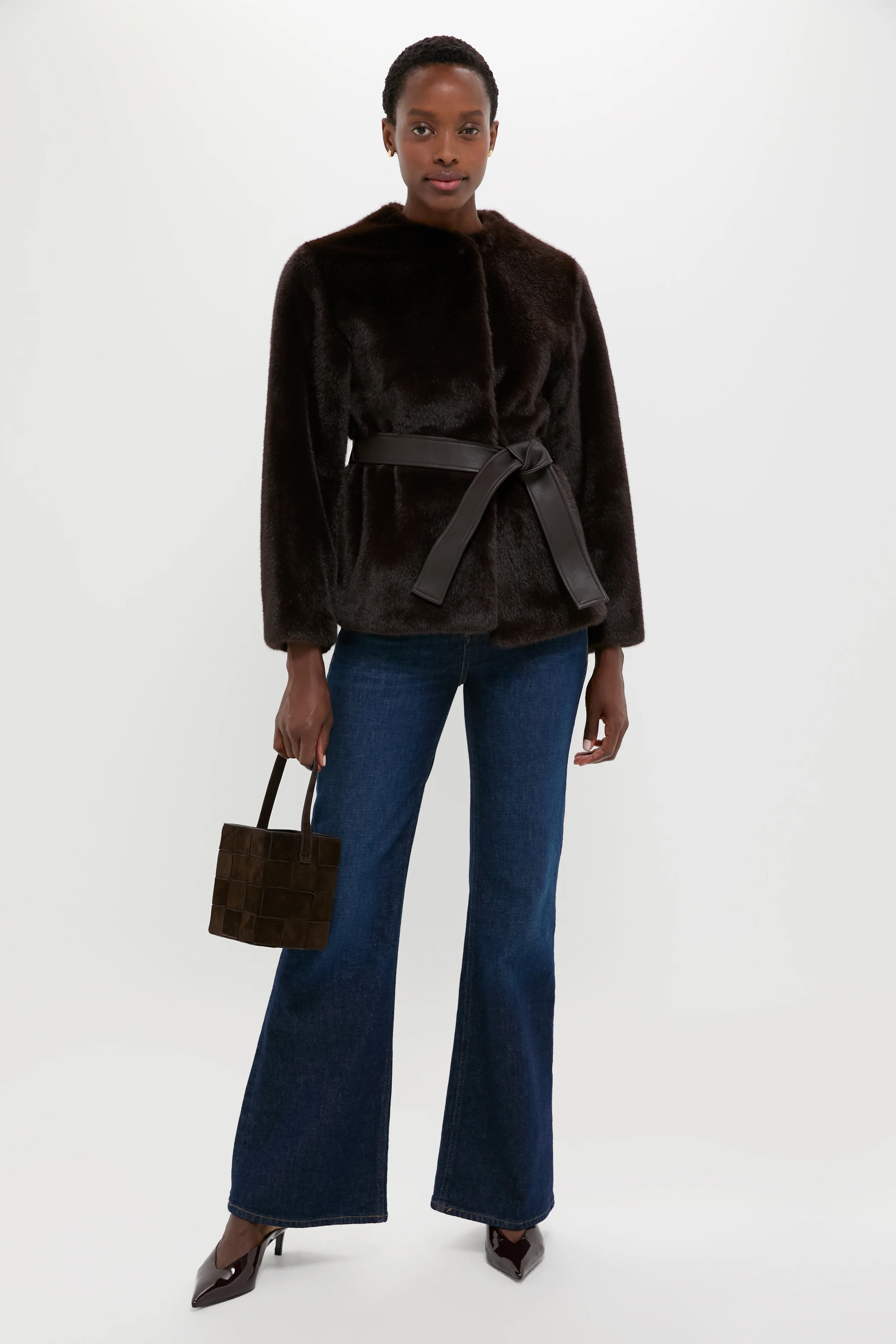Brun Fabu Fur Wrap Coat - Image 2