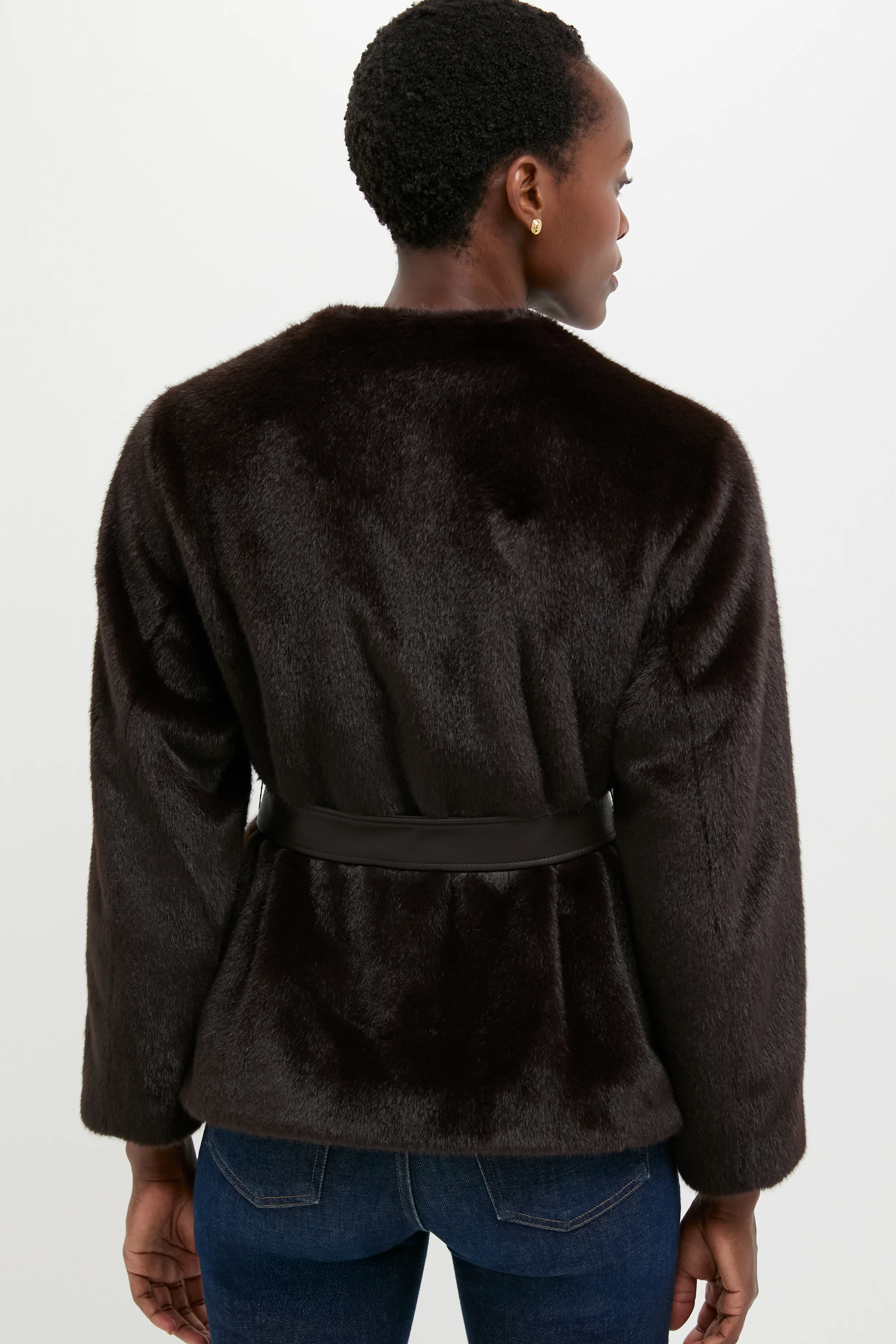 Brun Fabu Fur Wrap Coat - Image 4