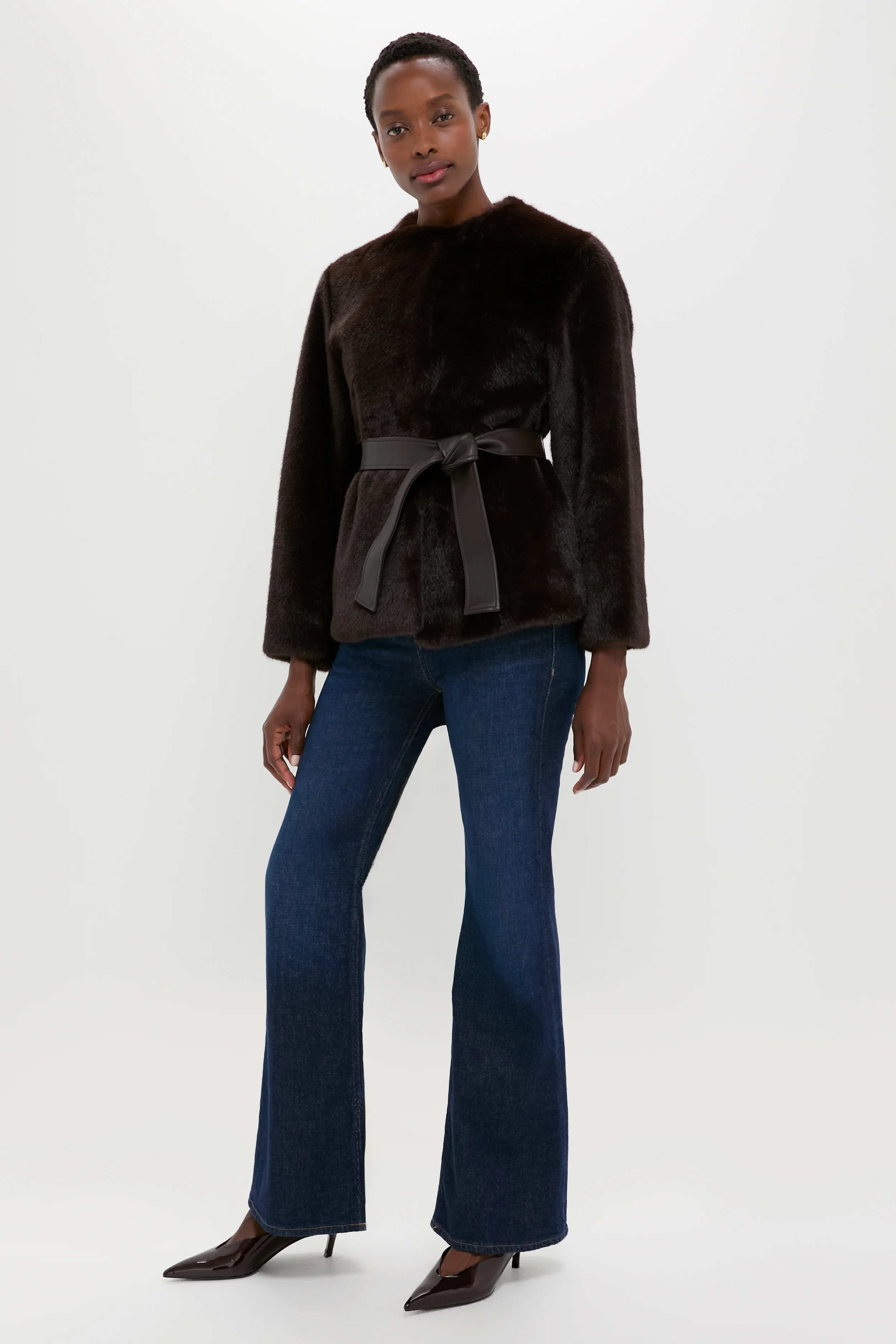 Brun Fabu Fur Wrap Coat - Image 7