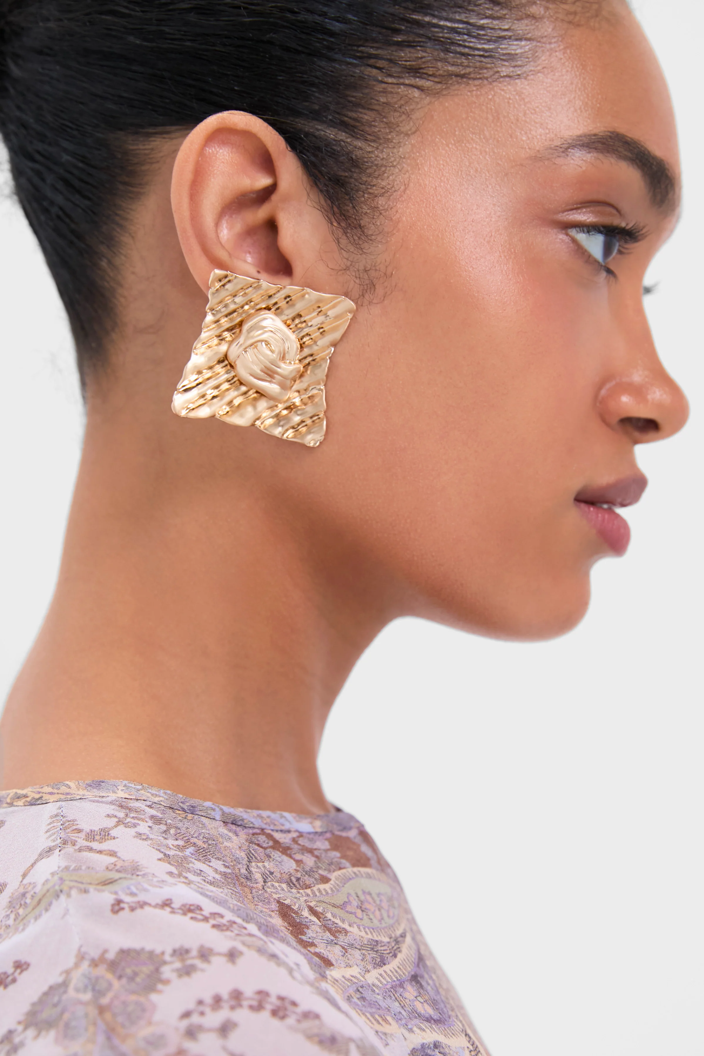 Brushed Brass Naydine Earrings - Image 2