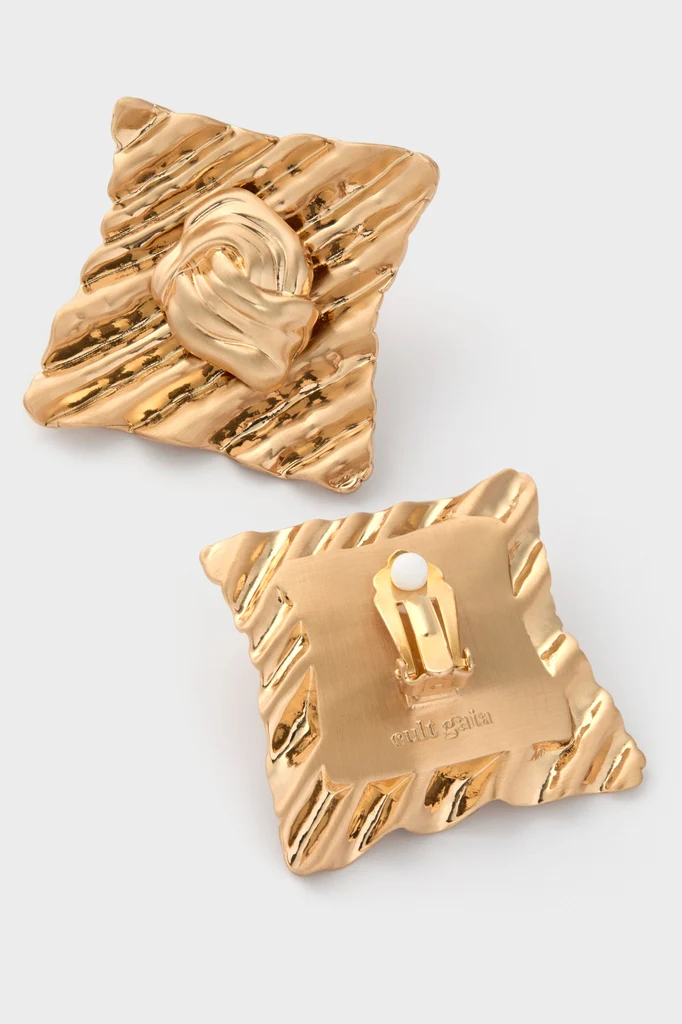 Brushed Brass Naydine Earrings - Image 4