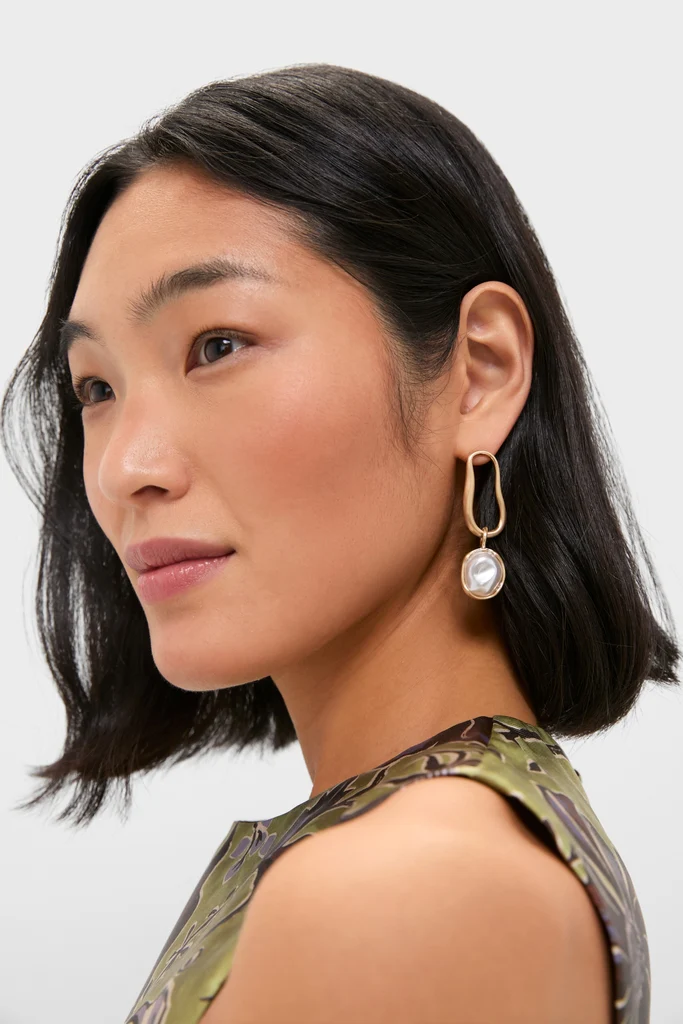 Brushed Brass Vera Earrings - Image 3