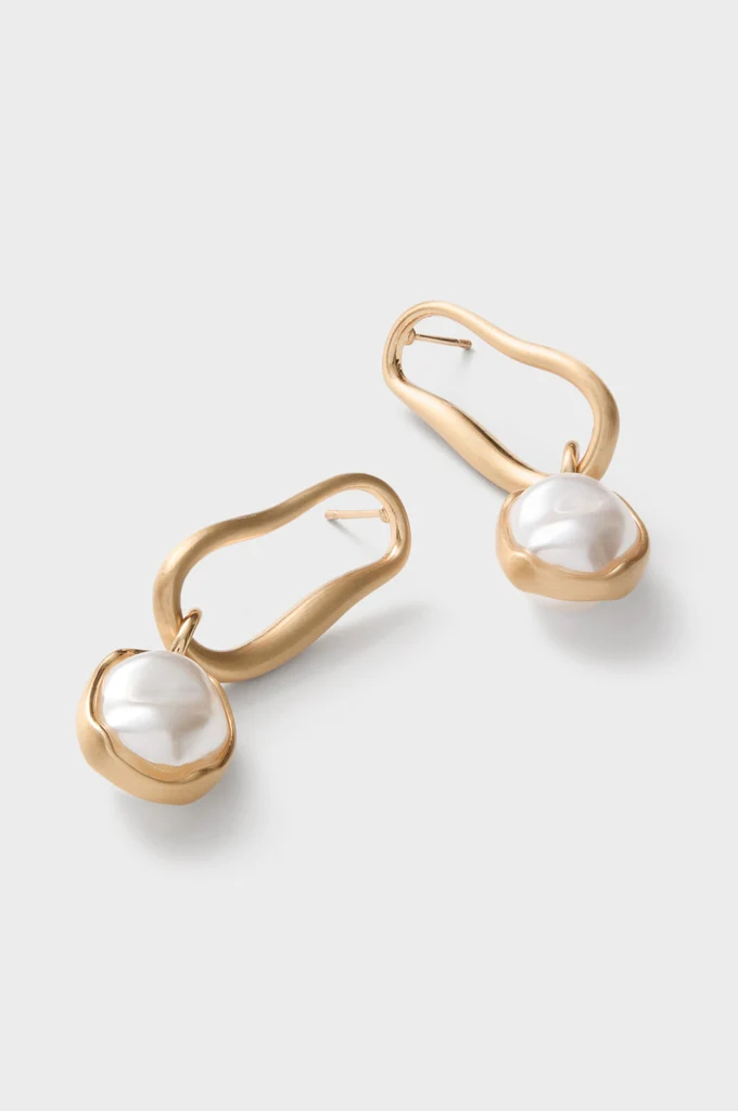 Brushed Brass Vera Earrings - Image 5