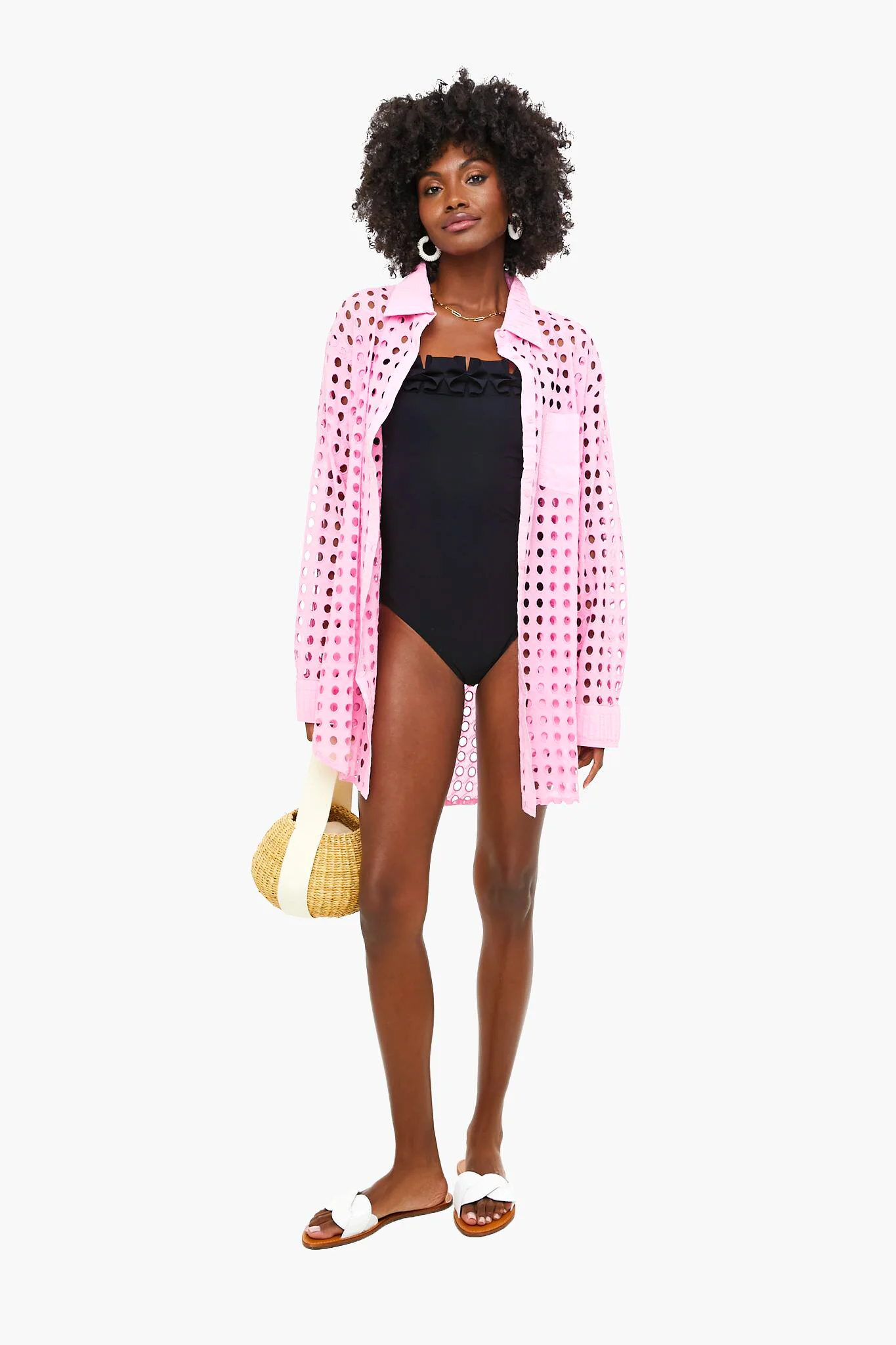 Bubblegum Eyelet Oxford Tunic - Image 2