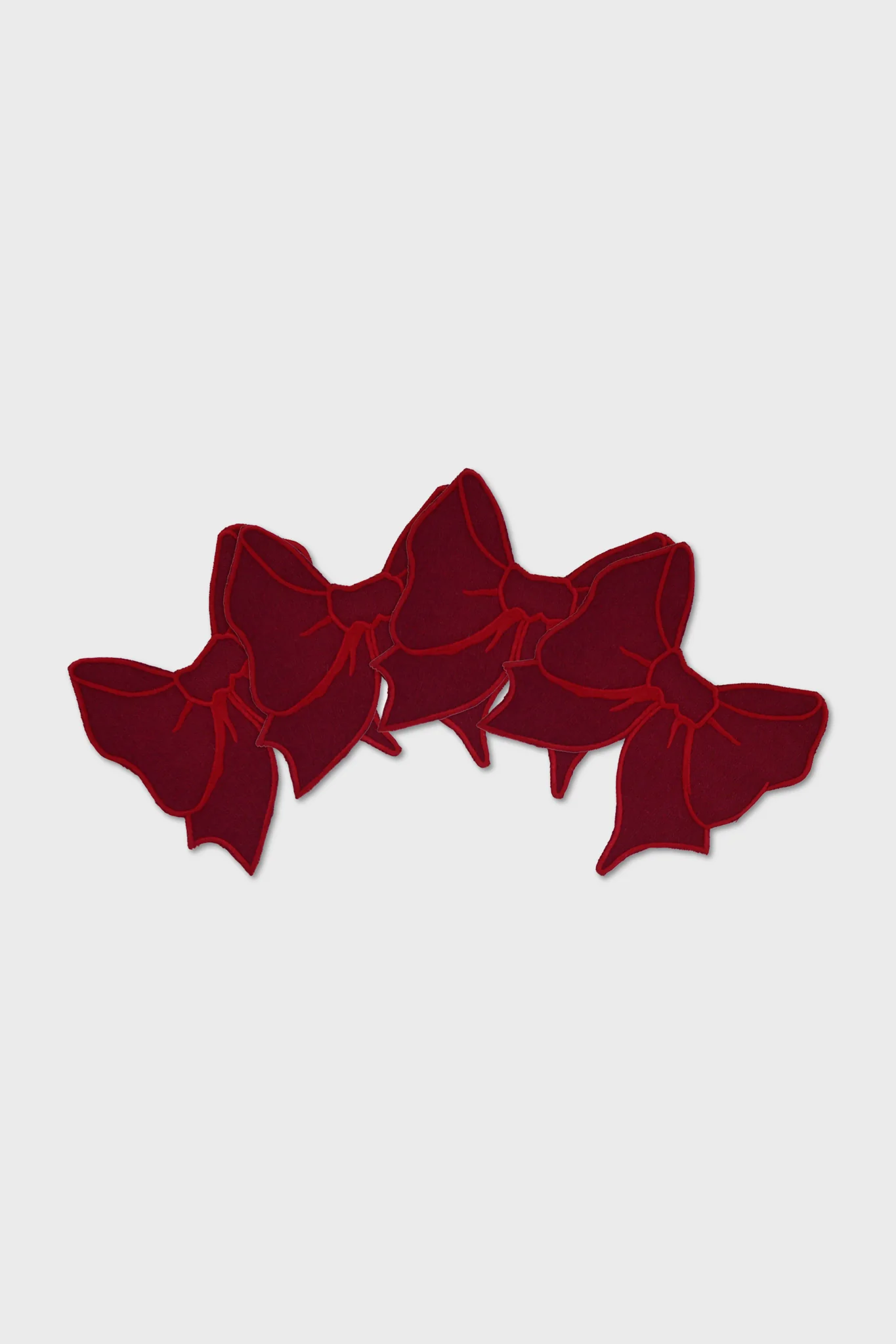 Burgundy Bow Cocktail Napkins - Image 2