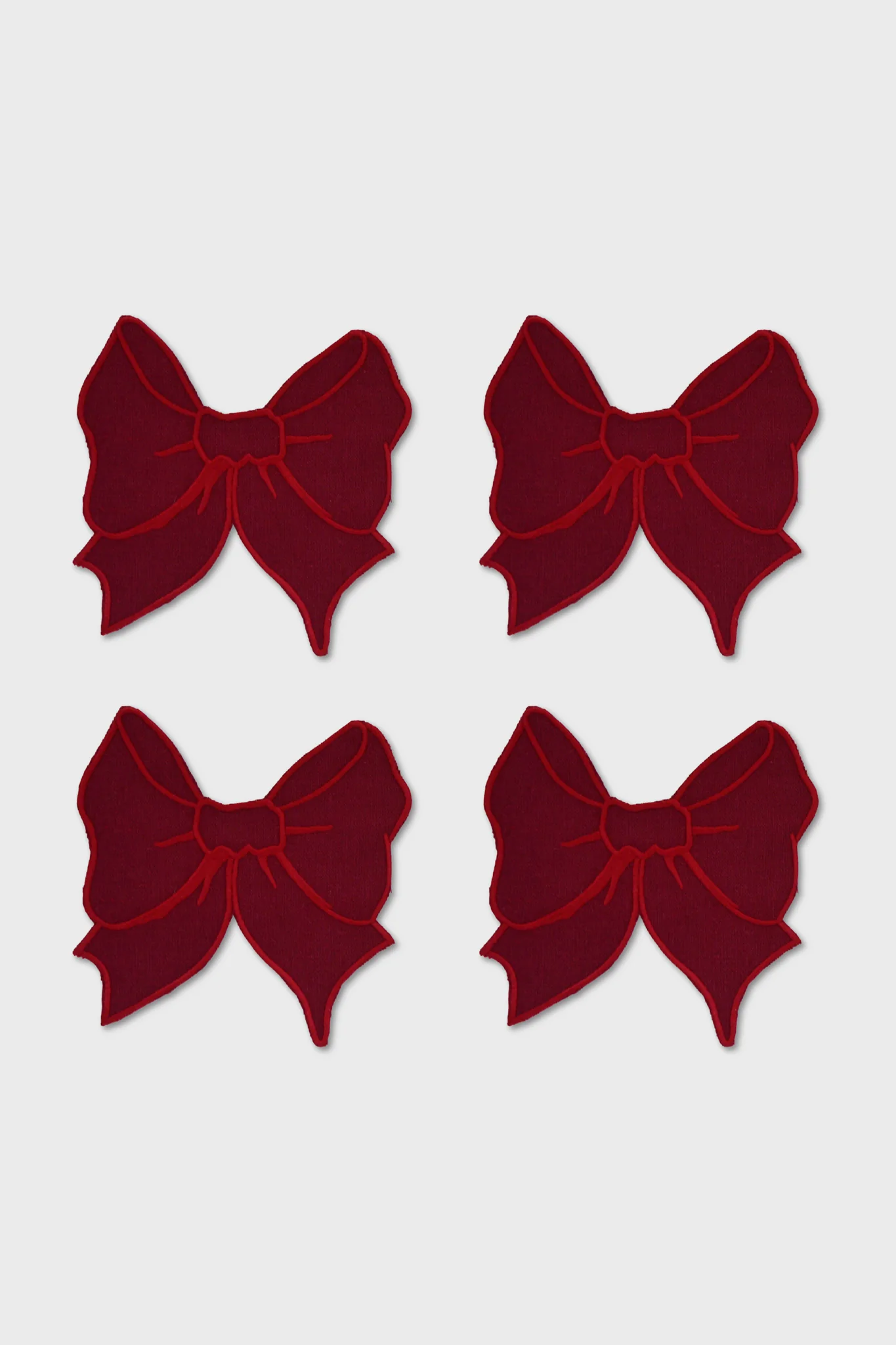 Burgundy Bow Cocktail Napkins - Image 3