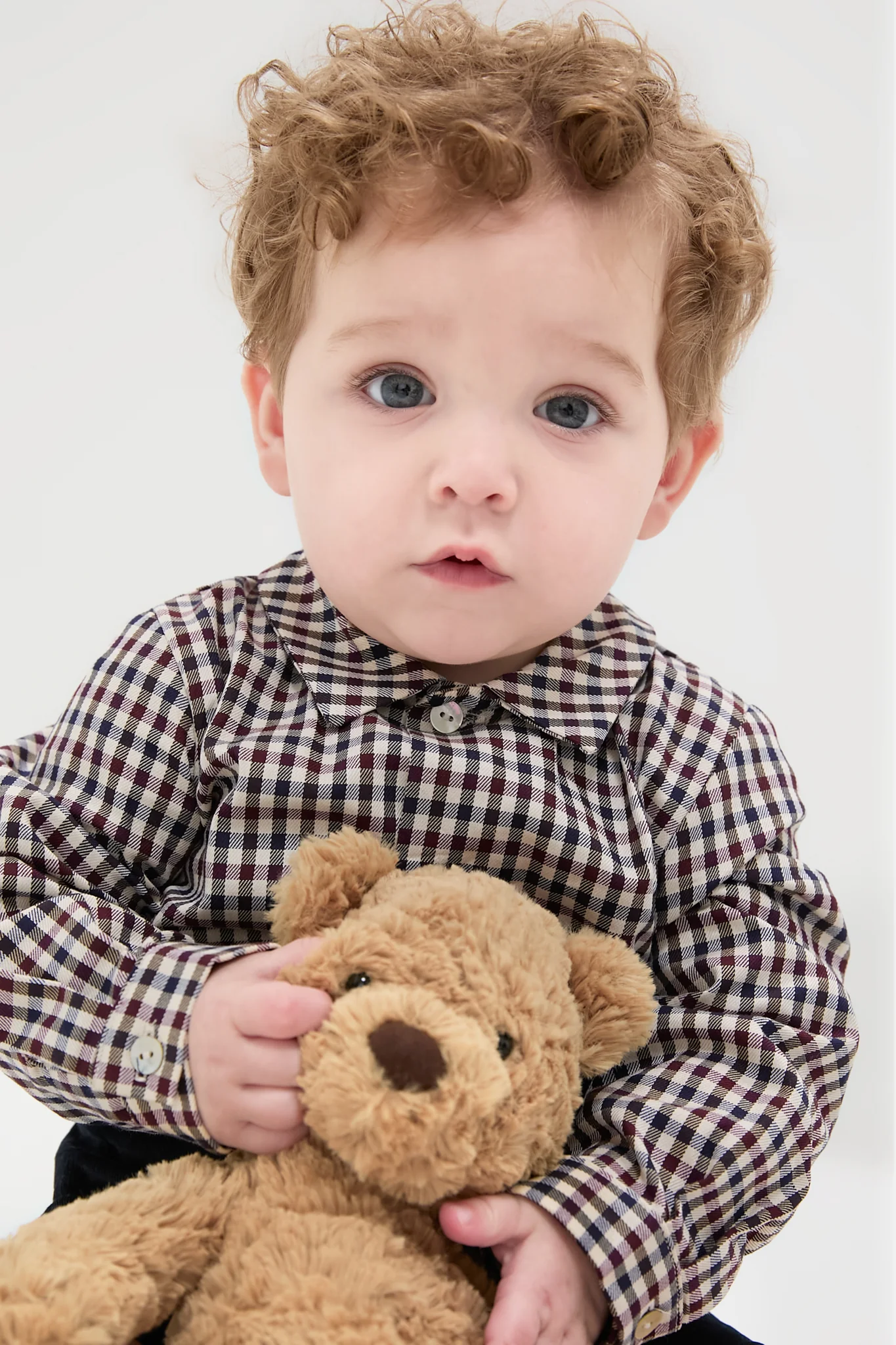 Burgundy Check Arlo Baby Boy Set - Image 2