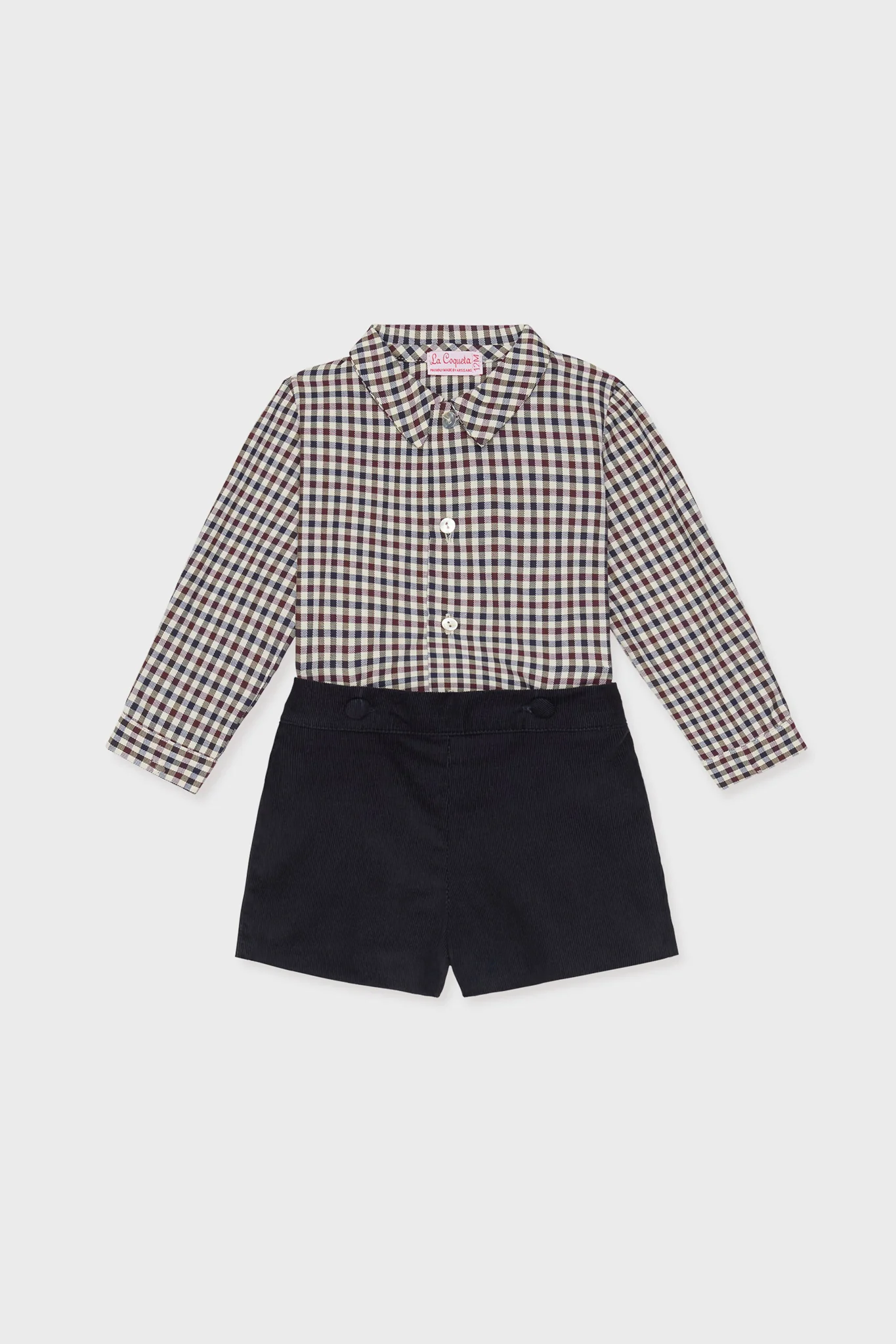 Burgundy Check Arlo Baby Boy Set - Image 3