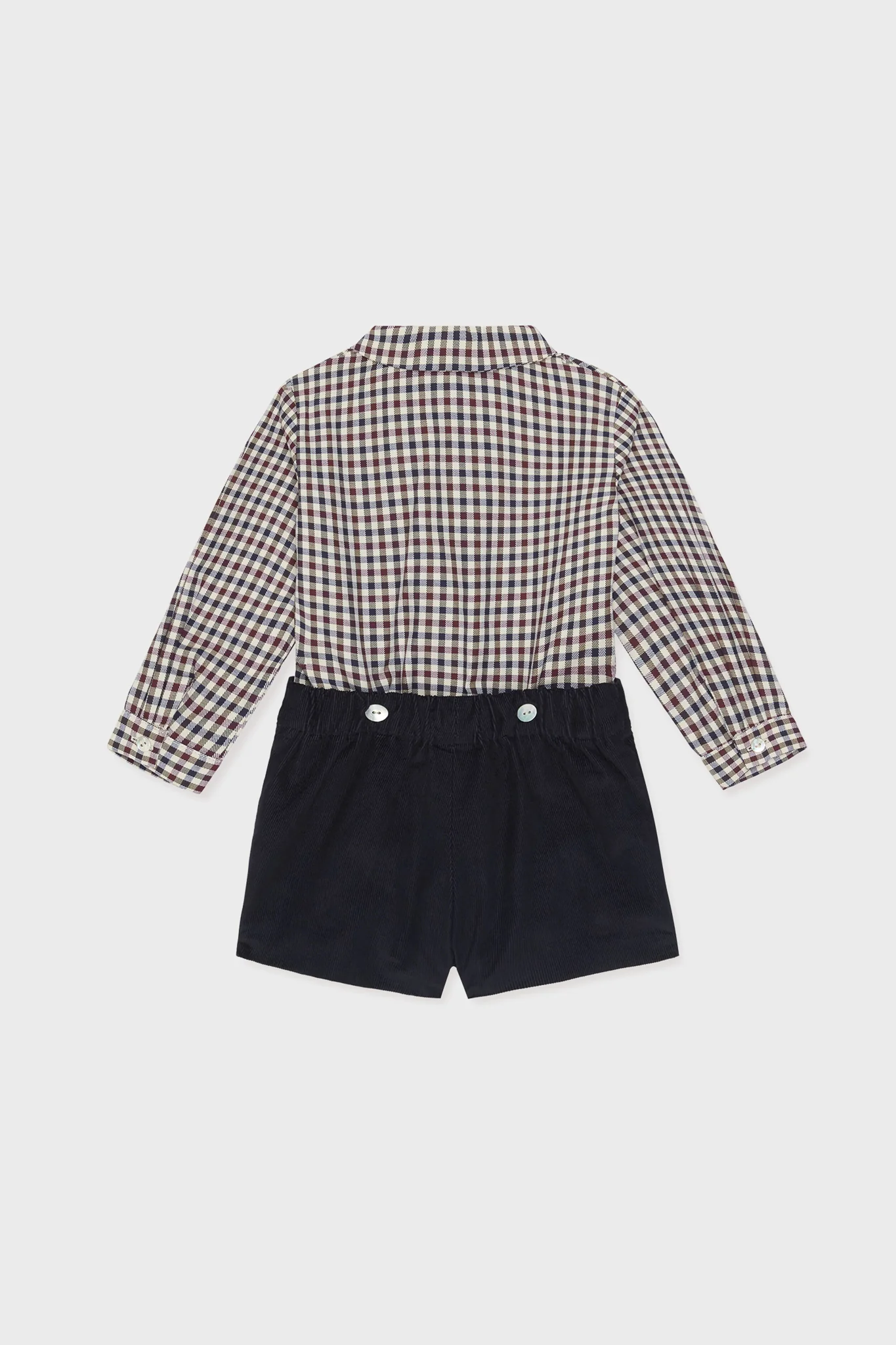 Burgundy Check Arlo Baby Boy Set - Image 4