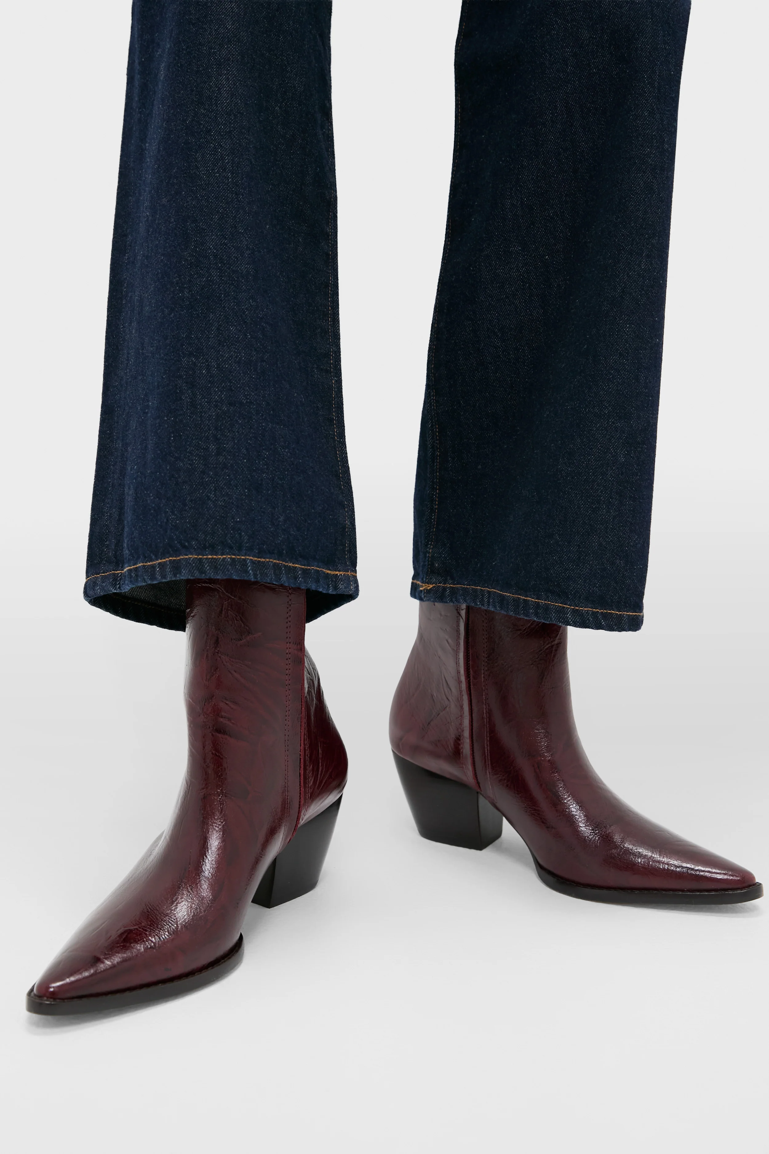 Burgundy Crinkle Caty Boots - Image 2