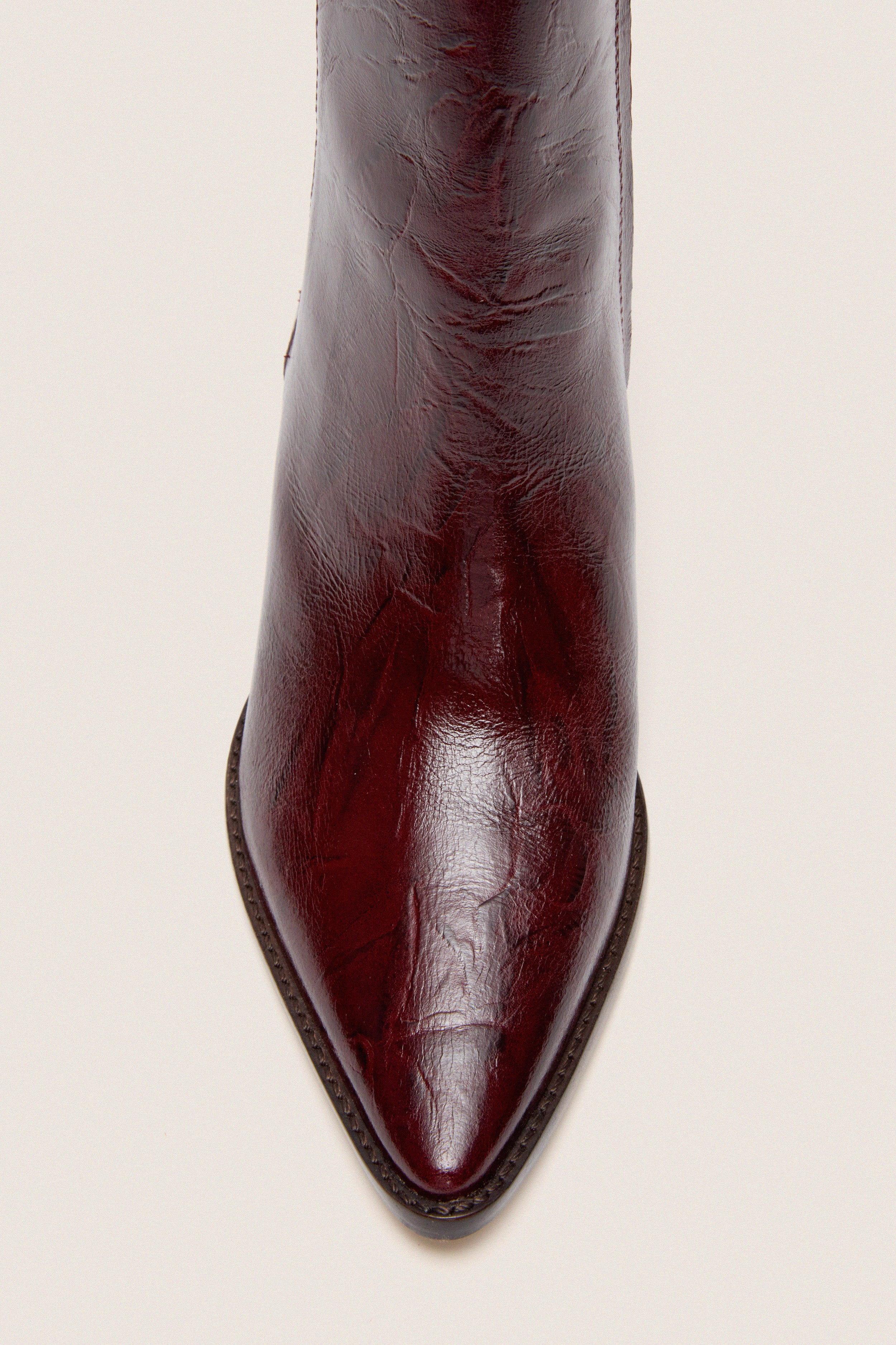 Burgundy Crinkle Caty Boots - Image 5