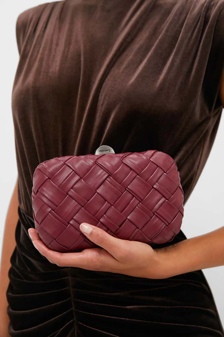 Burgundy Haven Woven Clutch - Image 2