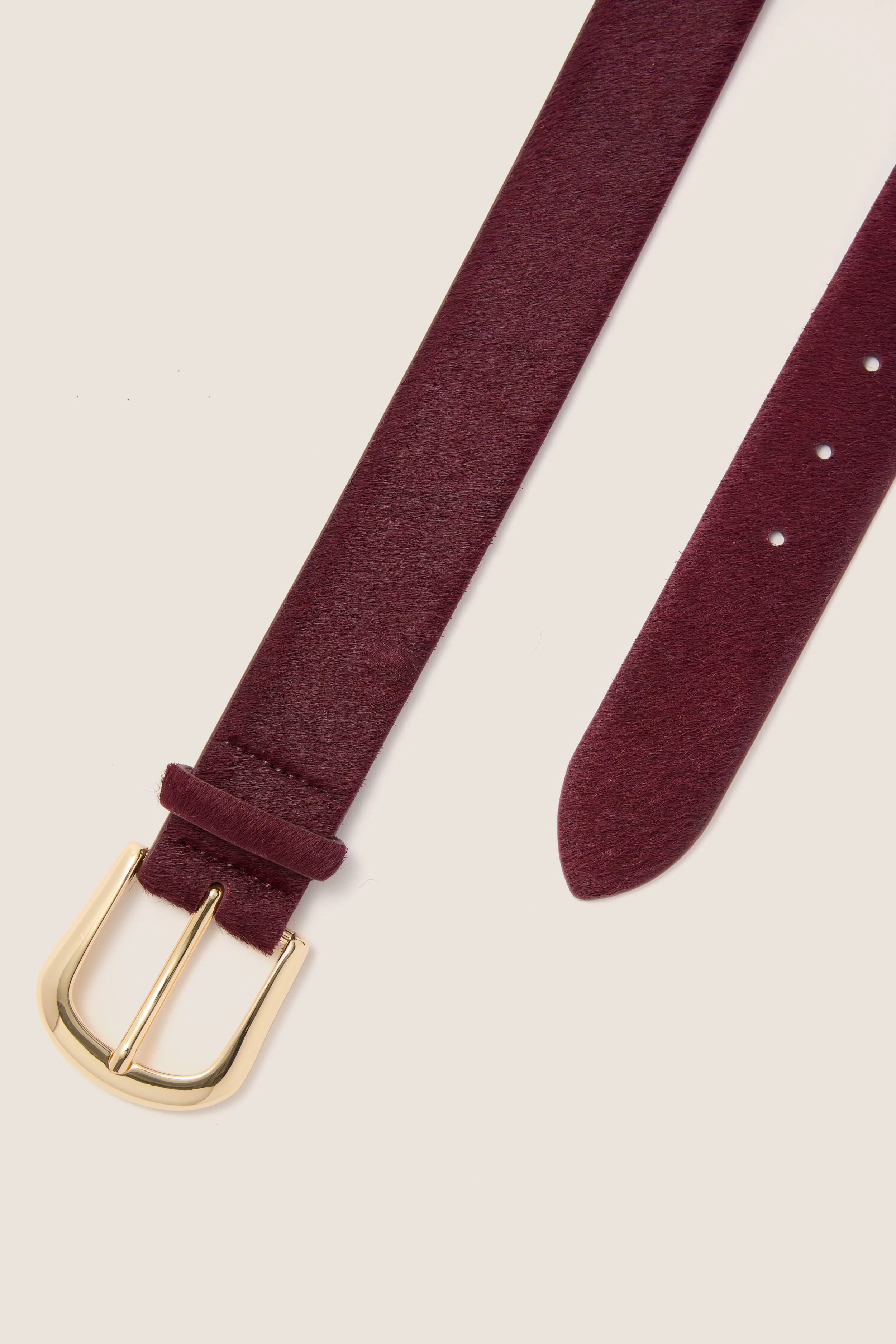 Burgundy Kennedy Calf-Hair Belt - Image 3