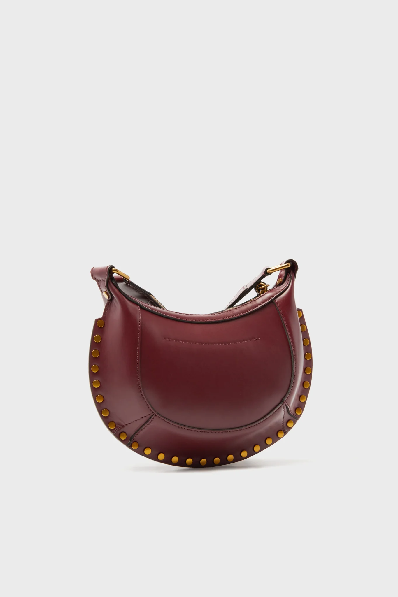 Burgundy Leather Mini Moon Crossbody - Image 3